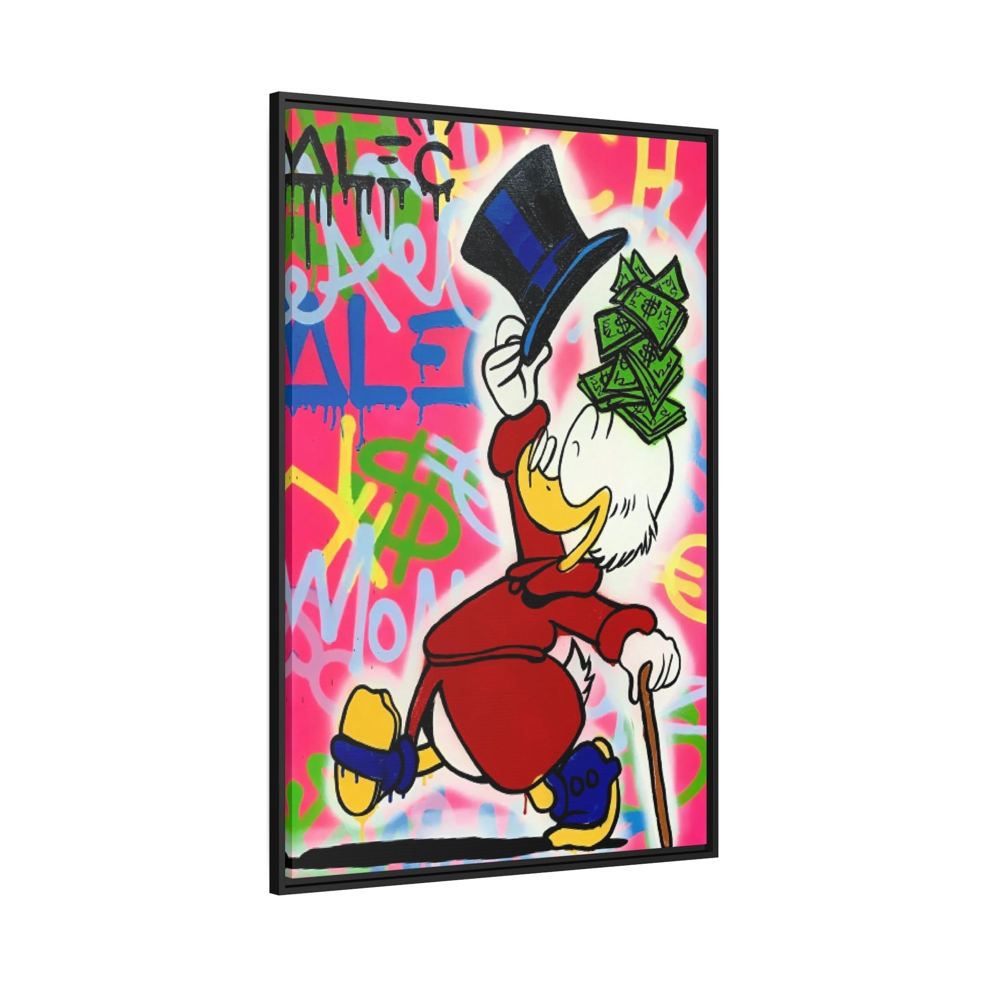 Monopoly & Motivation Street Art Duck: Alec Monopoly Inspired Canvas and Poster Print of Disney's Beloved Character