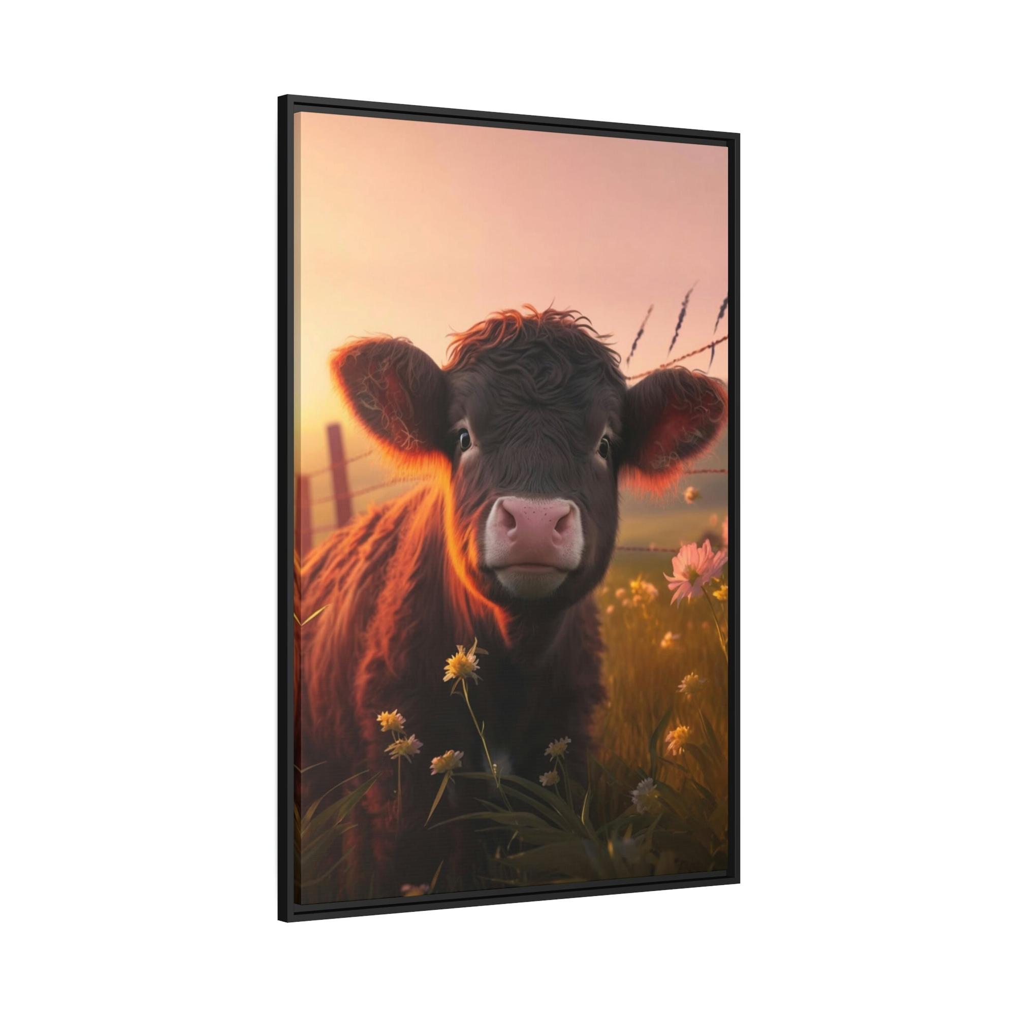 Cows Serene Bovine Beauty: Framed Poster Wall Art Featuring a Stunning Cow Portrait