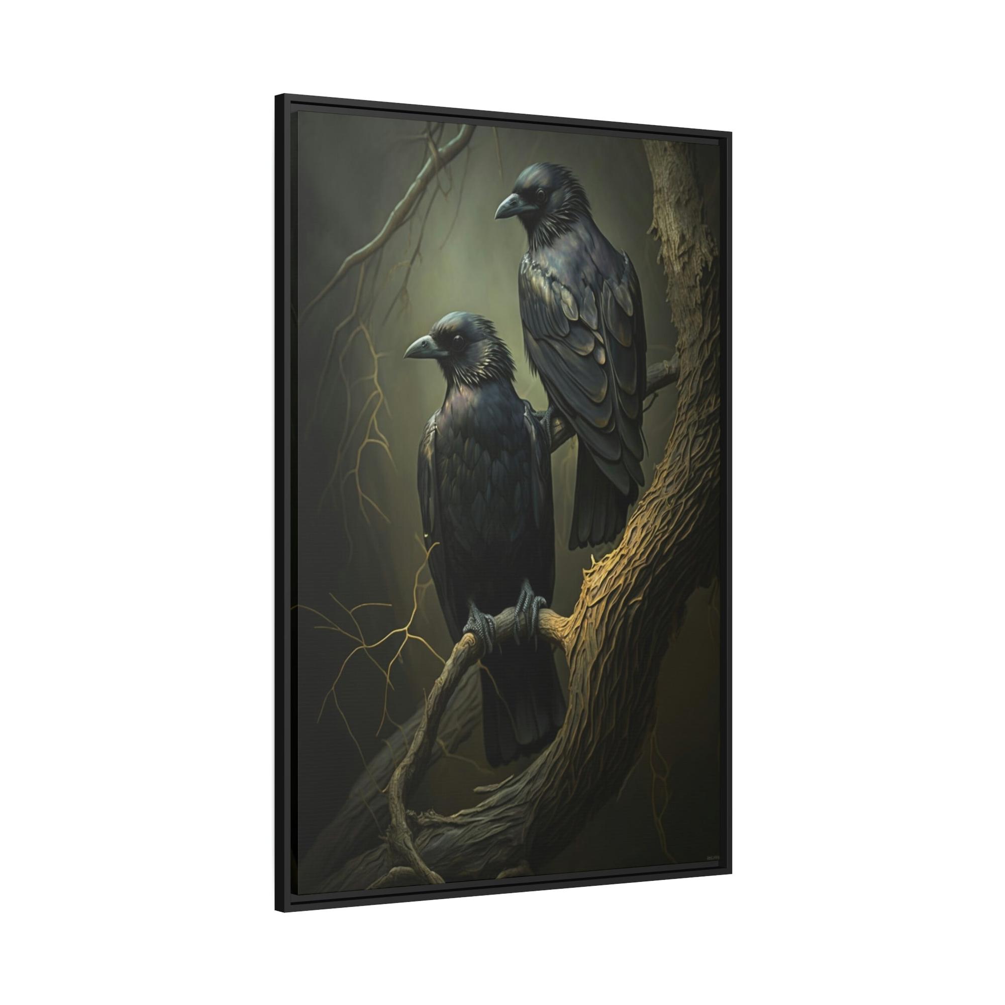 Ravens Guardians of the Night: Ravens Perched on a Branch