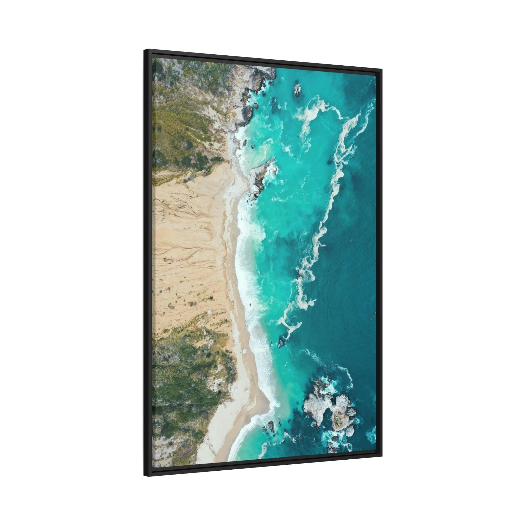 Island Beach Sun-kissed Sands: Canvas Print of a Beach on a Bright Day