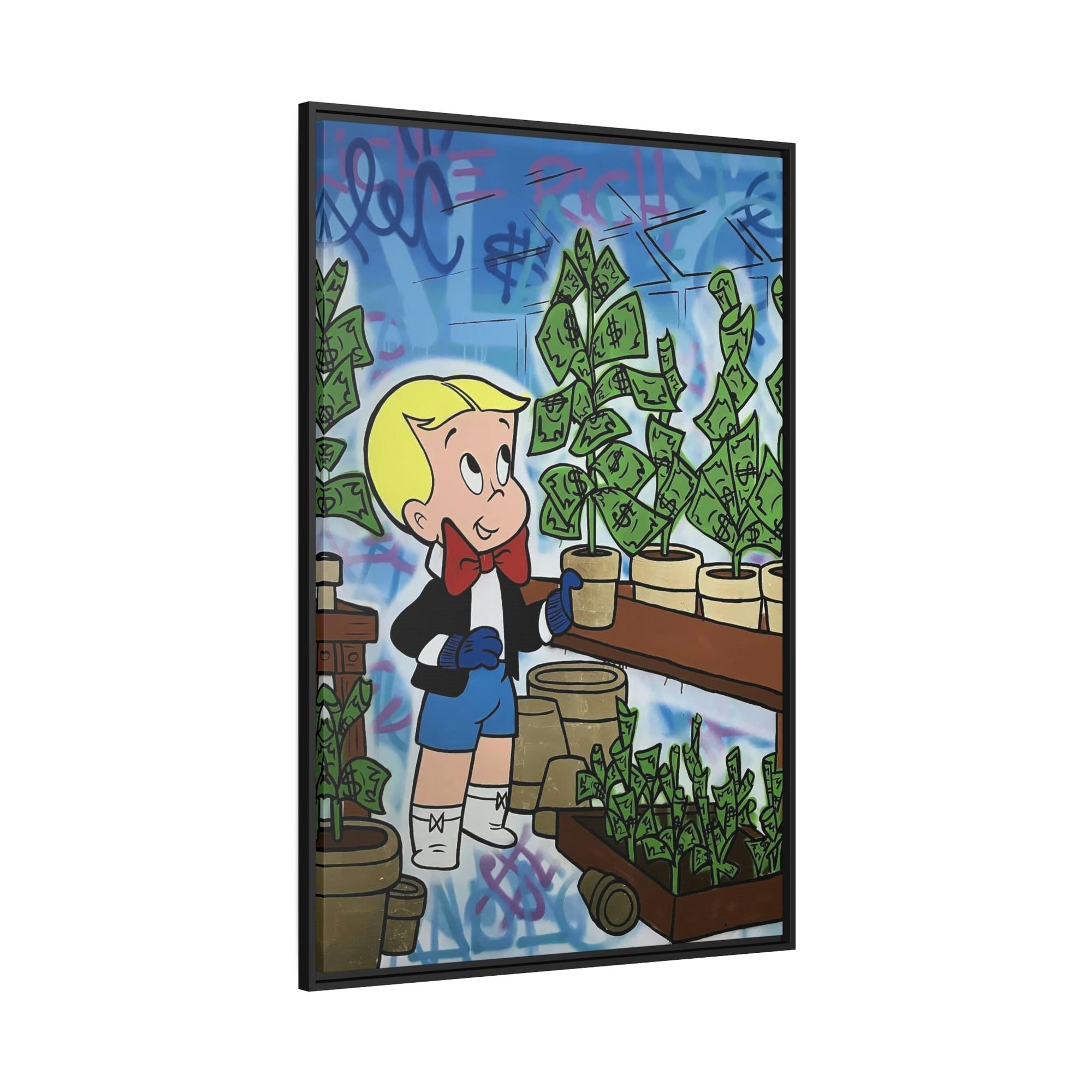 Monopoly & Motivation Playful Creativity: Framed Canvas and Poster Print of Alec Monopoly Art