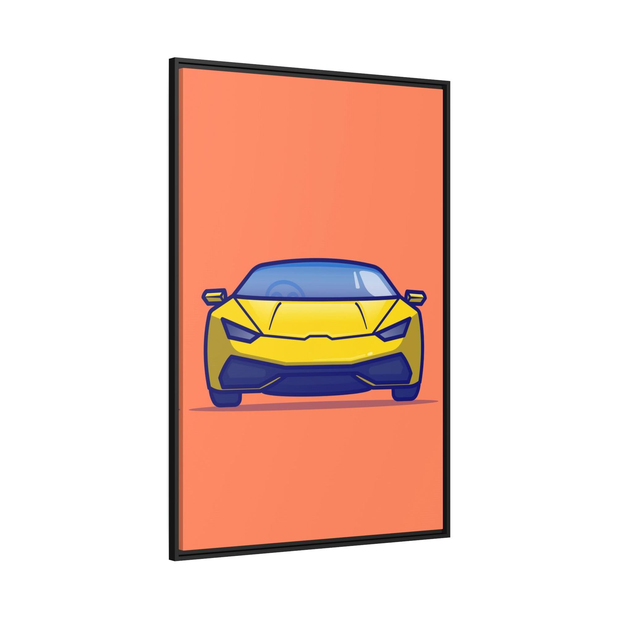 Lamborghini Luminous Speed: Yellow Lamborghini Wall Art on Framed Canvas & Poster