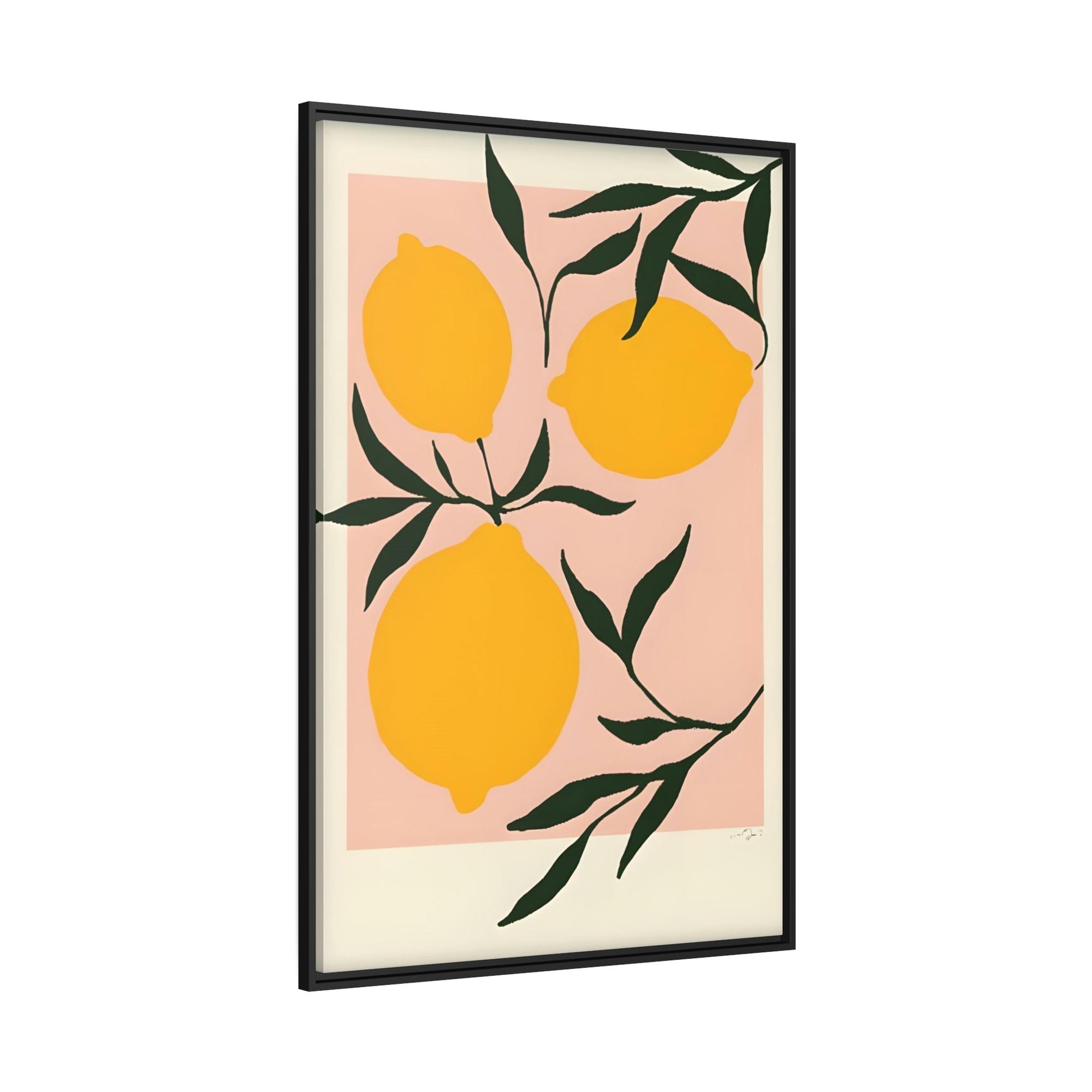 Yellow Refreshing and Vibrant Framed Poster and Canvas Print of Yellow Lemons