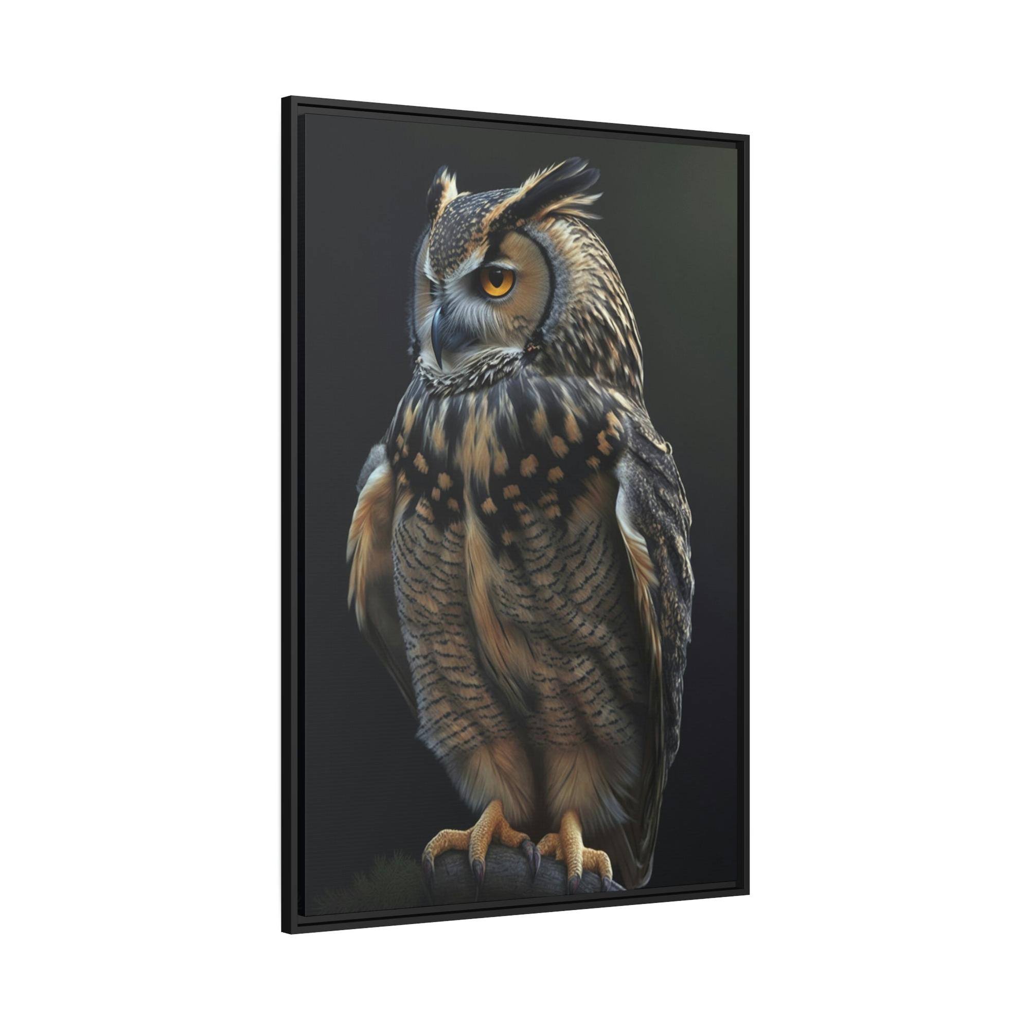 Owls Majestic Hunter: An Artistic Depiction of an Owl on Canvas