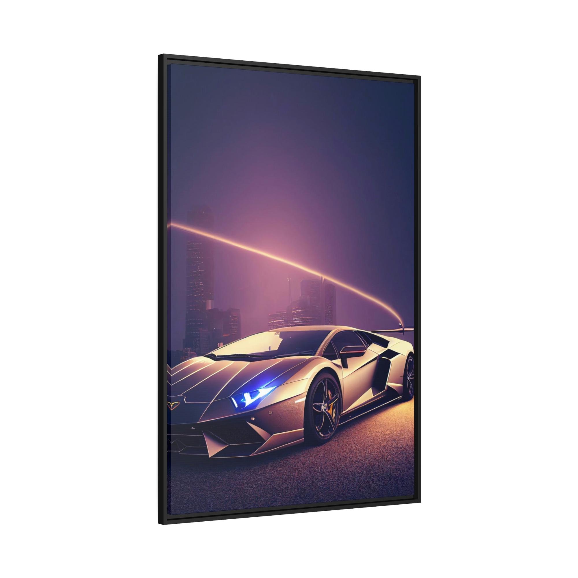 Lamborghini Sleek Supercar Beauty: Framed Canvas & Poster Print of a Lamborghini