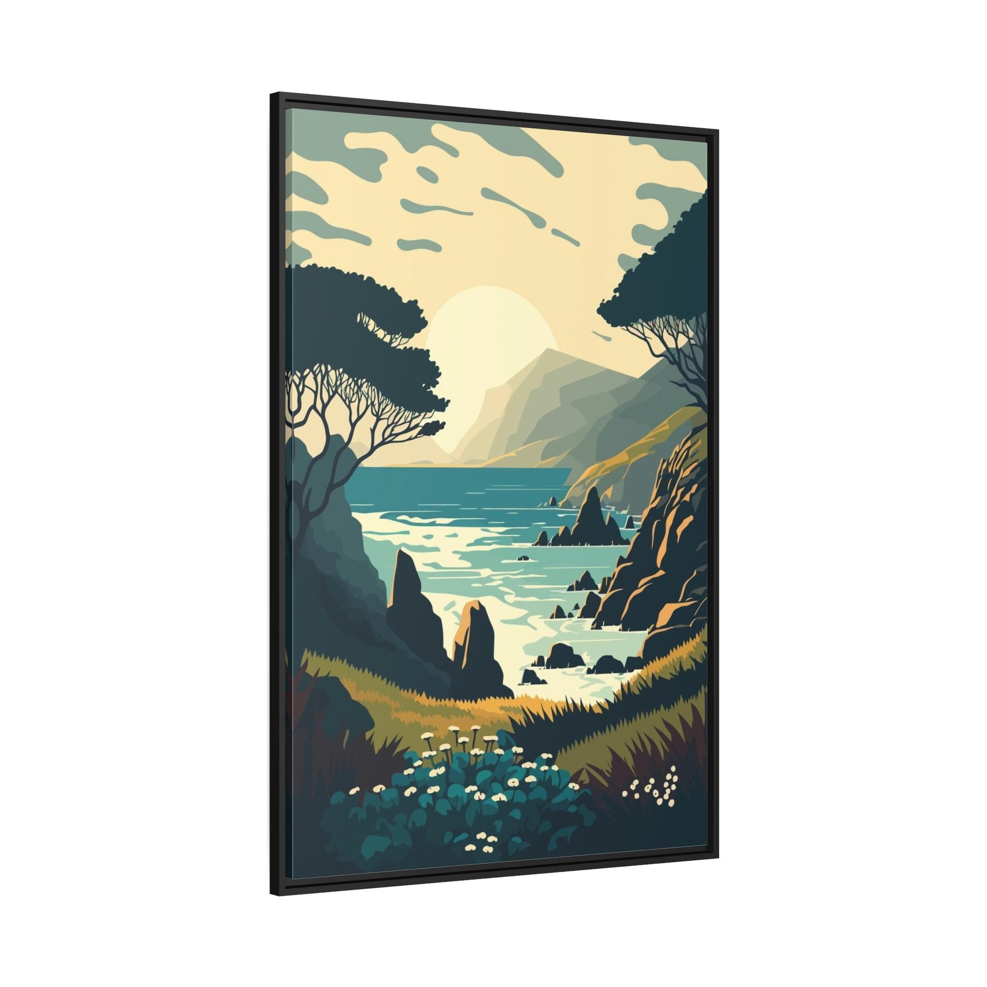 Lakes And Rivers The Majesty of Lakes: Poster of a Majestic Lake on Framed Canvas
