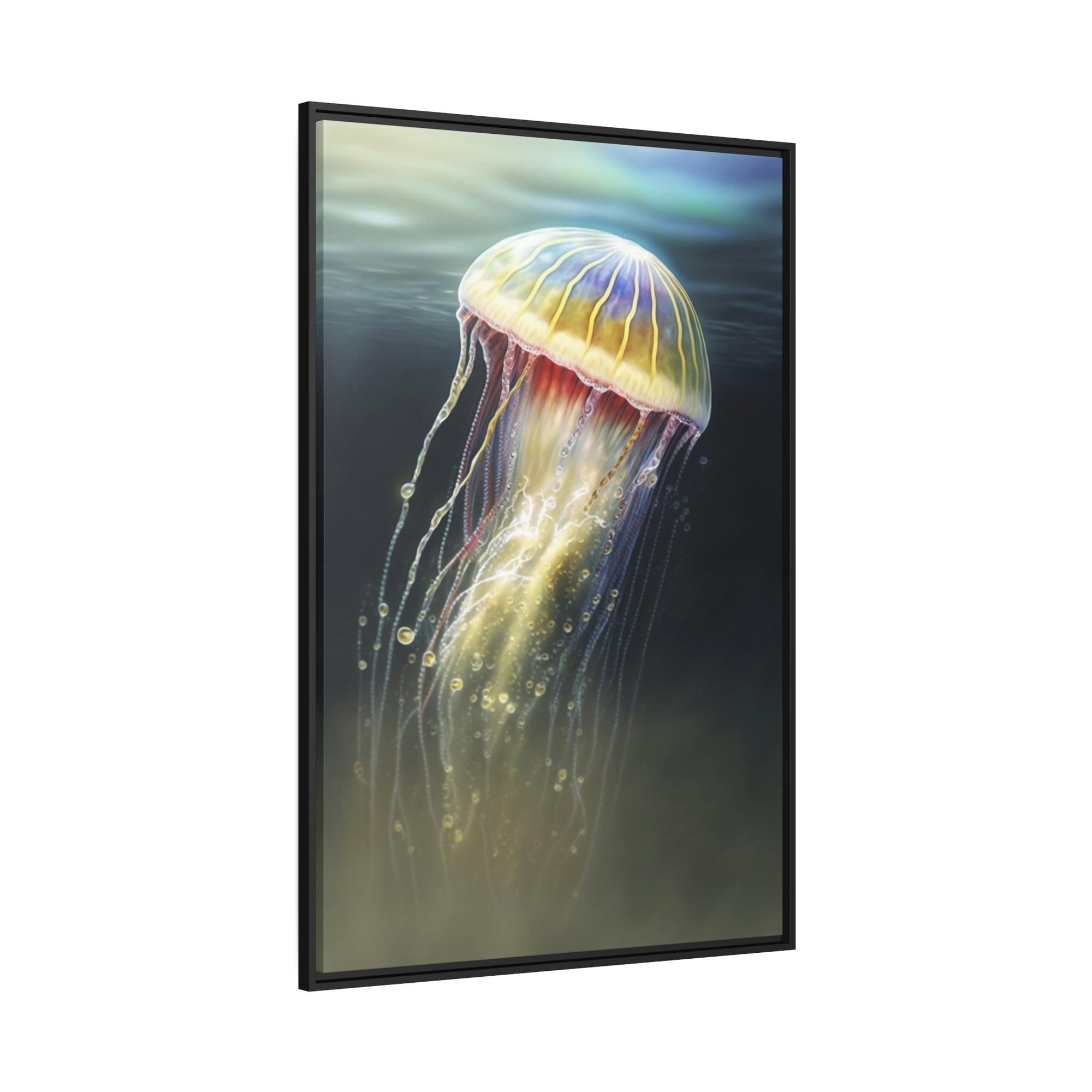 Jellyfishs Marine Artistry: Artistic Print on Canvas Featuring Jellyfishes in Motion