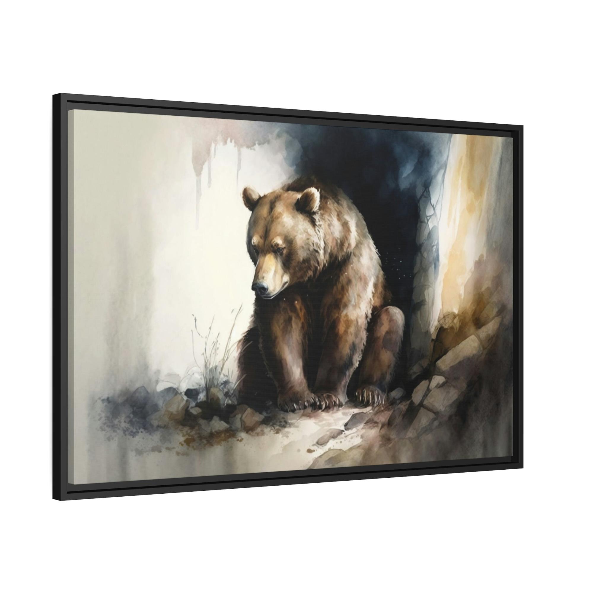 Bears The Watchful Eye: Natural Canvas & Poster Print of a Grizzly Bear in the Wild