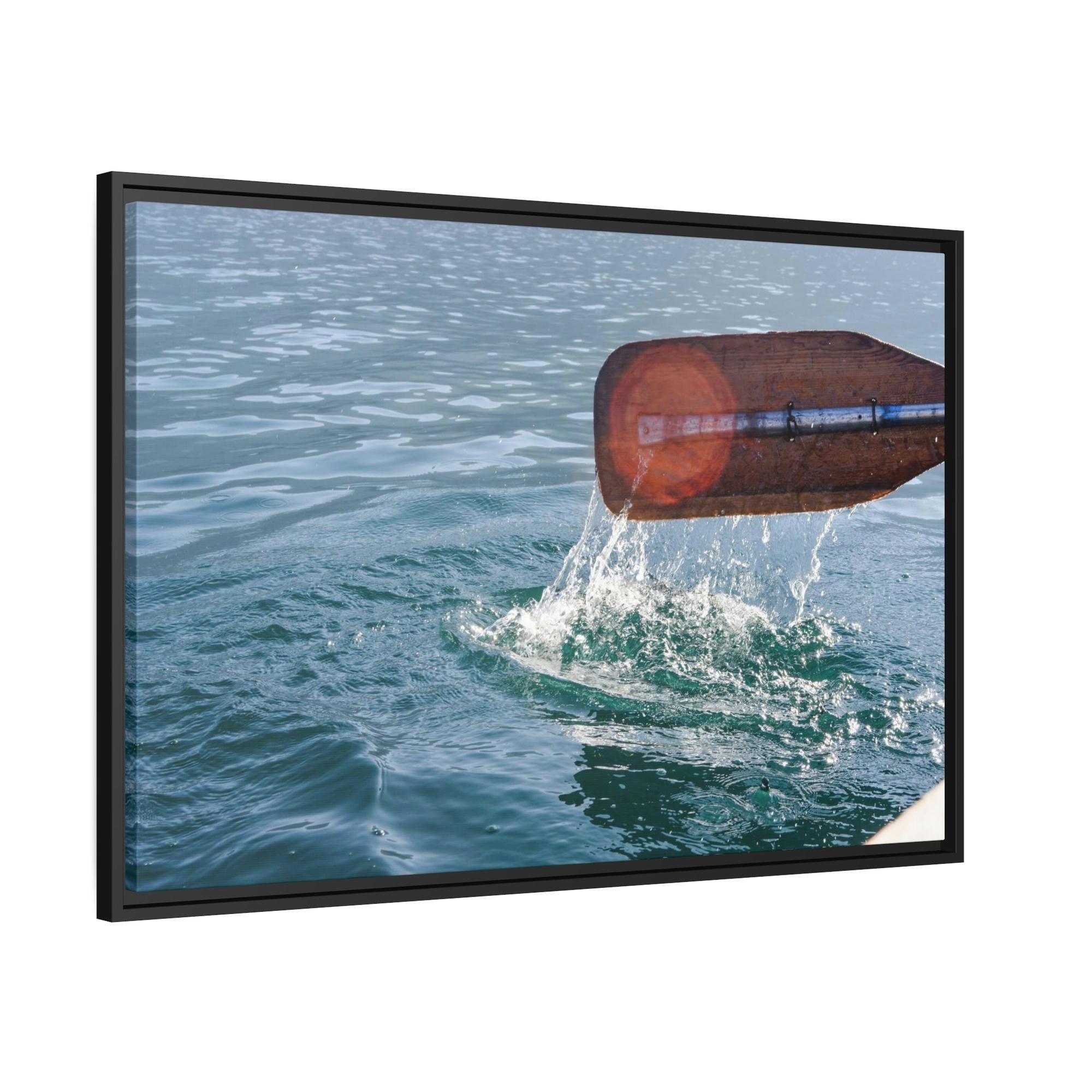 Boating Sailing the Seas: Natural Canvas and Framed Poster with Boating Art