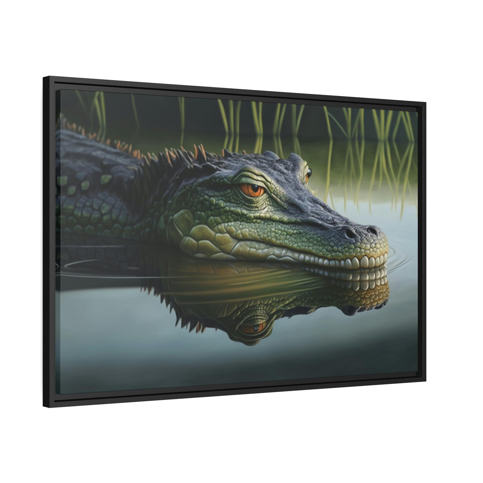 Alligators Alligator Adventure: A Framed Canvas & Poster Artwork of a Wild Gator Scene