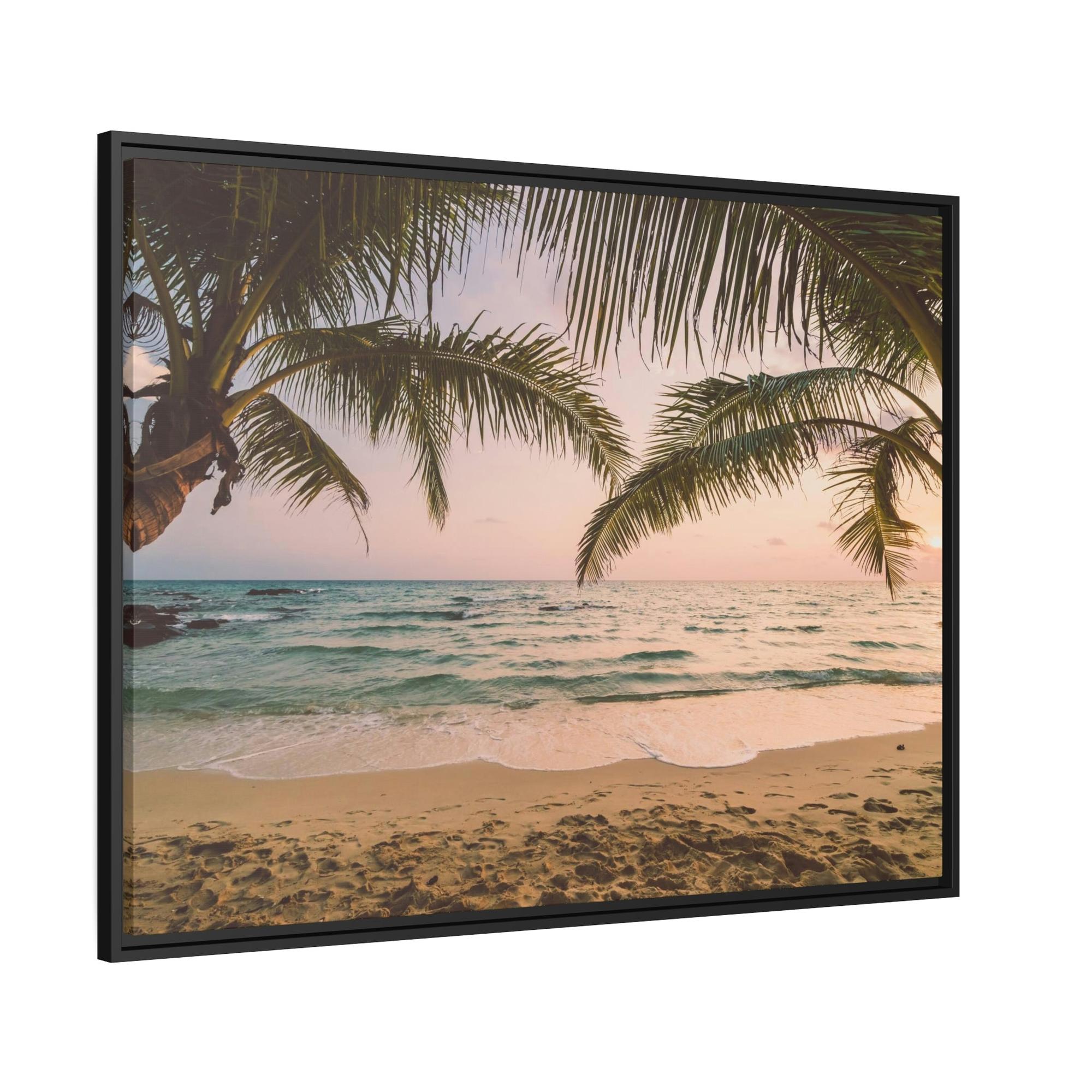 Palm Trees Coastal Getaway: Palm Trees Framed Canvas & Poster for Your Bedroom