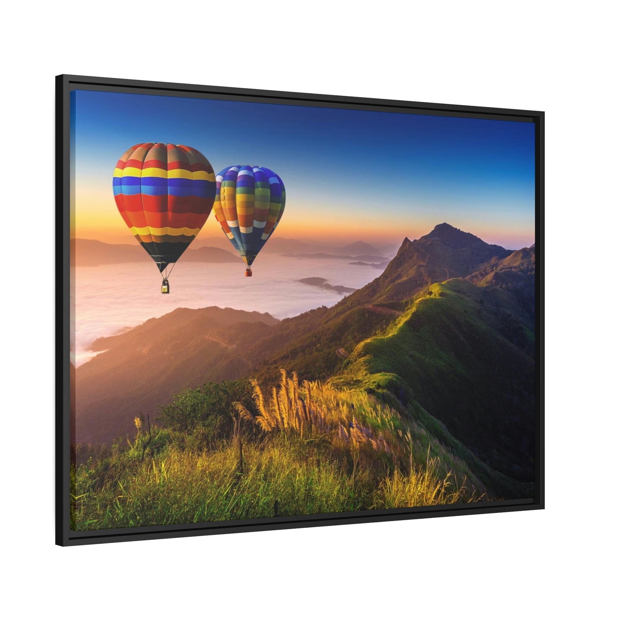 Hot Air Balloons Soaring High: A Beautiful Canvas Print of Colorful Hot Air Balloons
