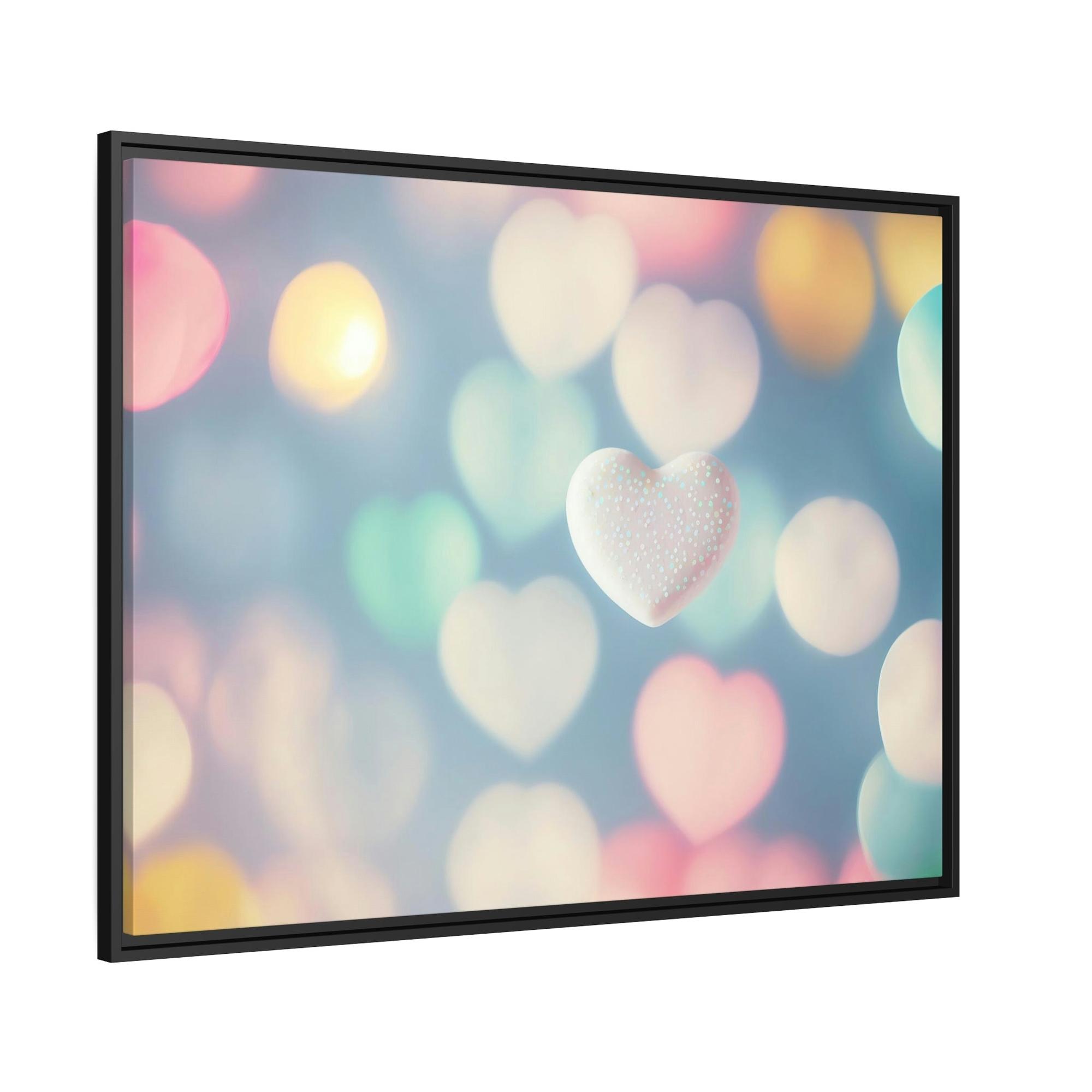 Love Love in Color: Canvas Print of a Vibrant Hearts on Framed Canvas