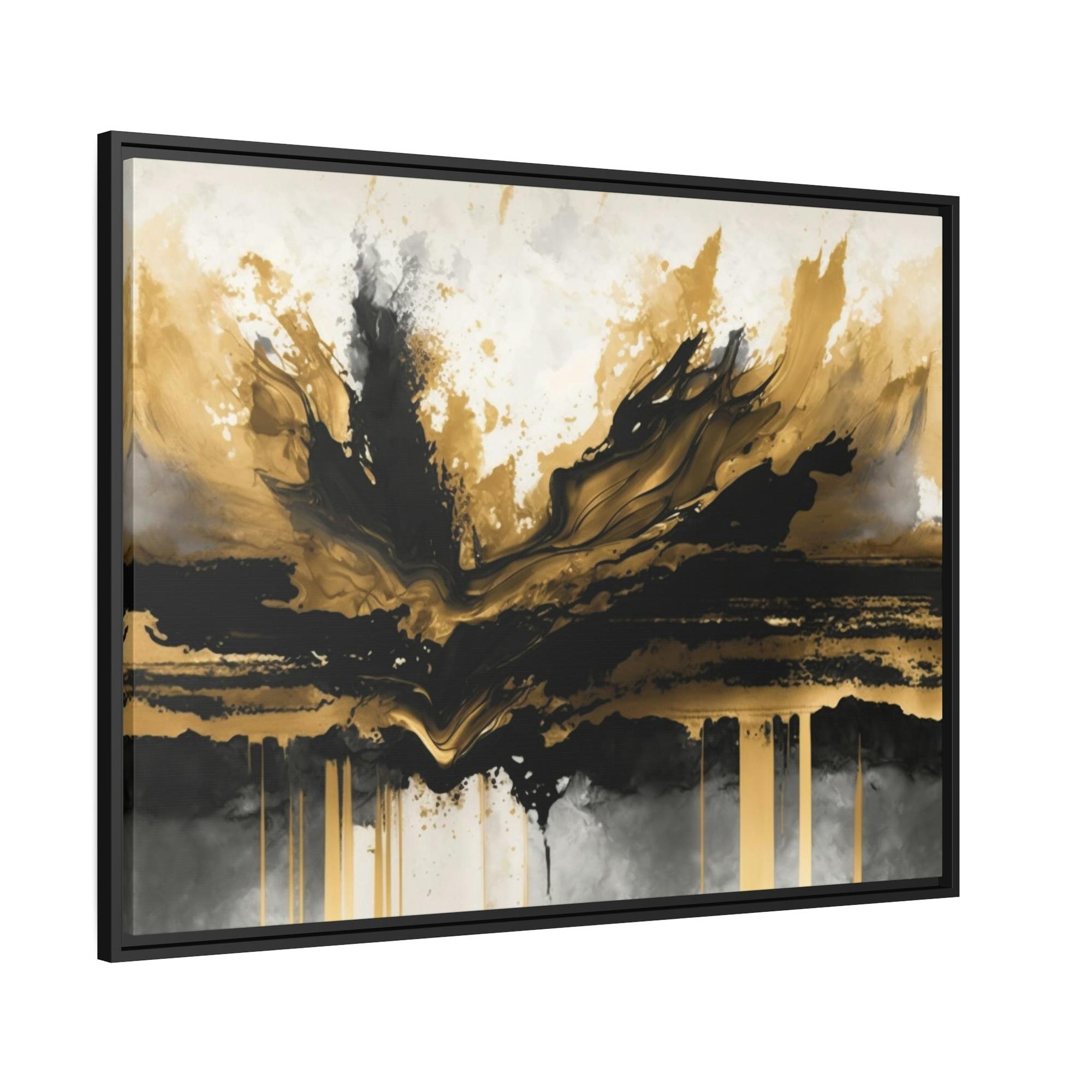 Gold Abstract Art Gold Rush: Wall Art of a Bold and Shimmering Abstract Painting on Canvas
