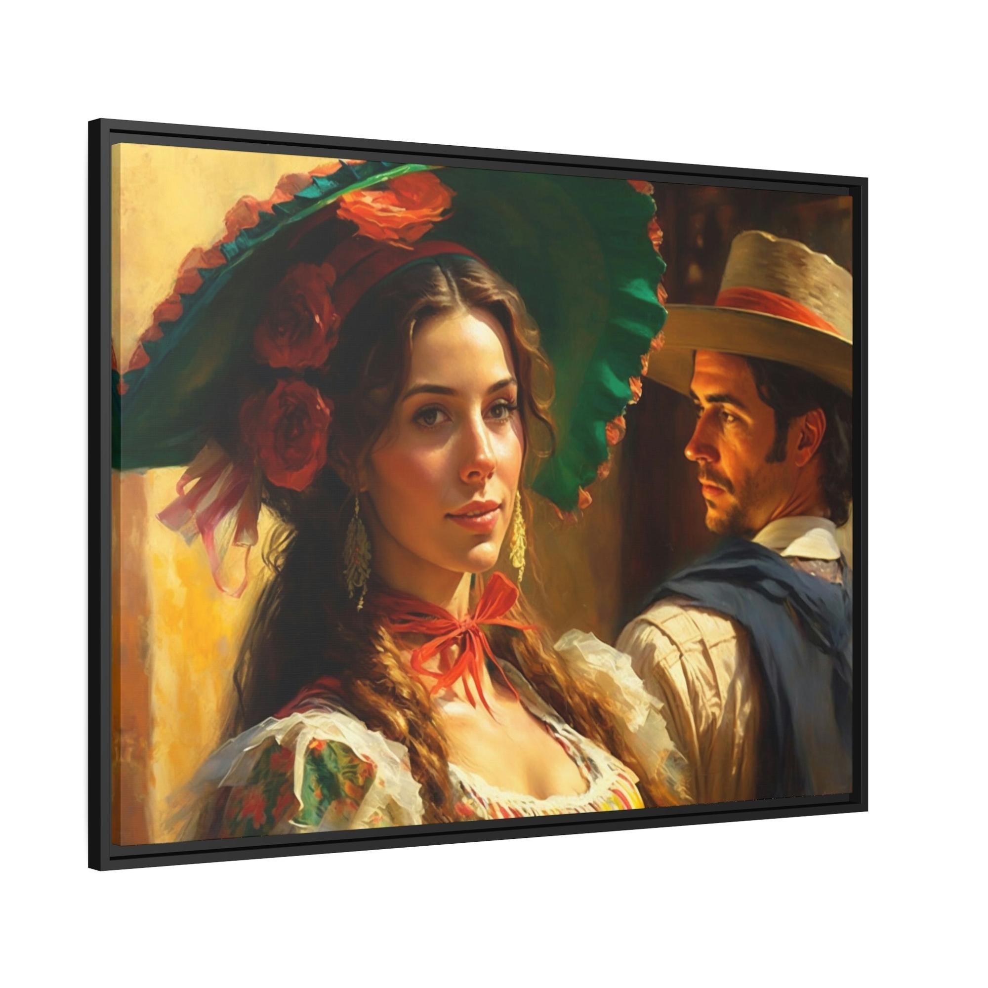 Italian Bella Italia: Natural Canvas Print Featuring a Beautiful Italian Girl