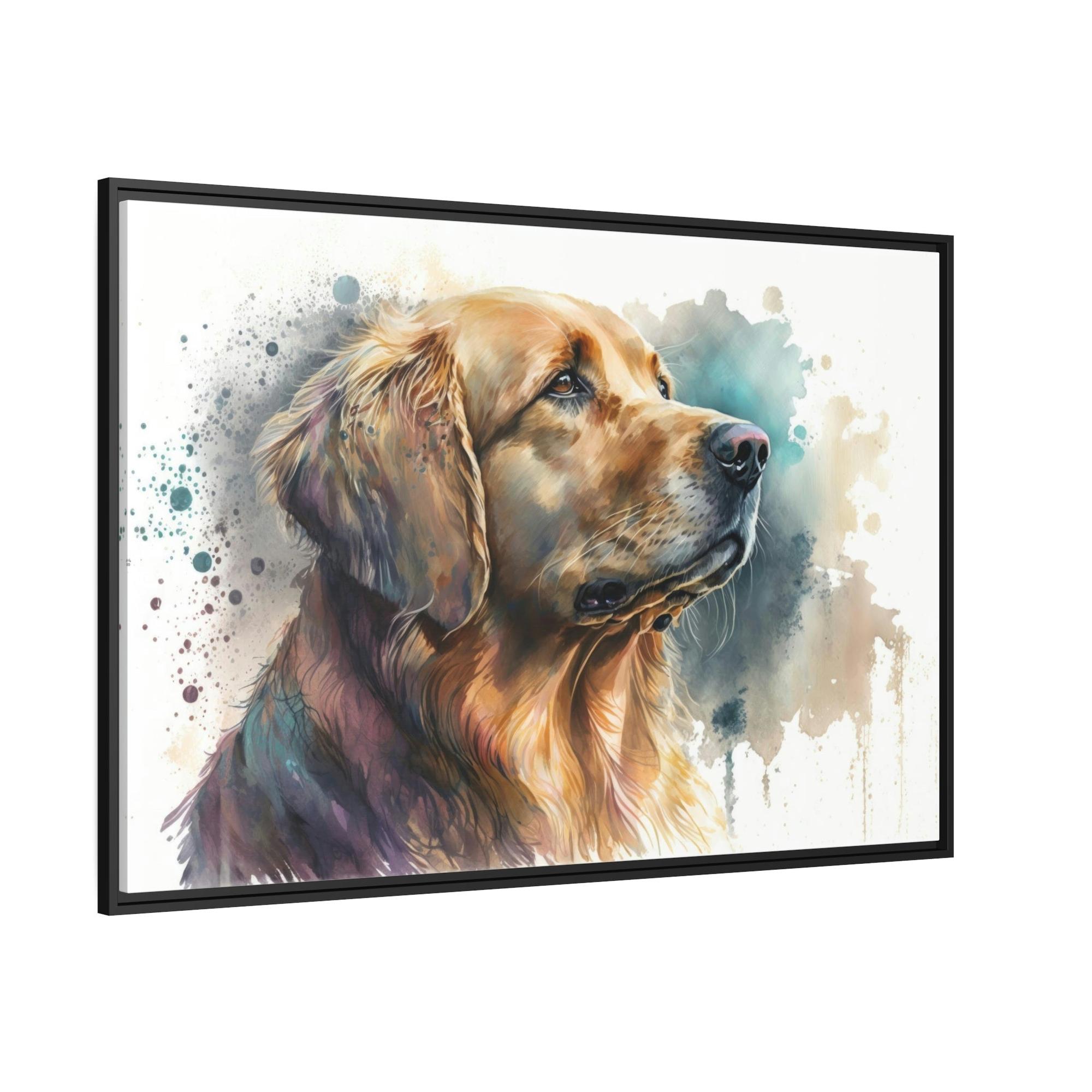 Dogs Dog's World: Framed Poster of a Happy Dog on Canvas