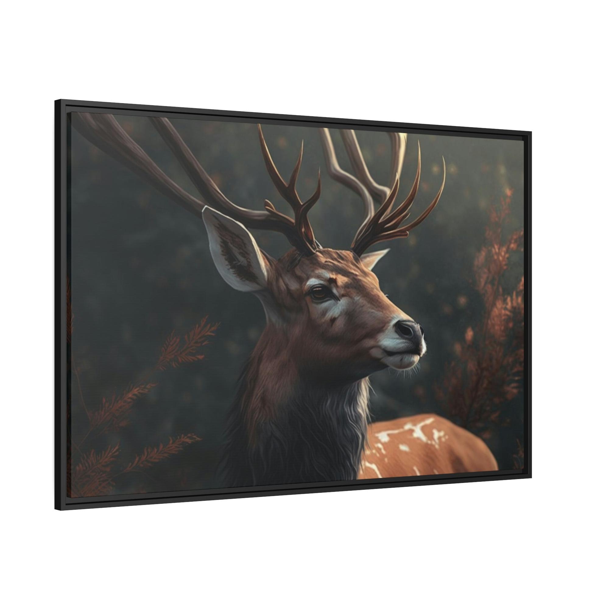 Deers Deer's Solitude: A Canvas Wildlife Contemplation