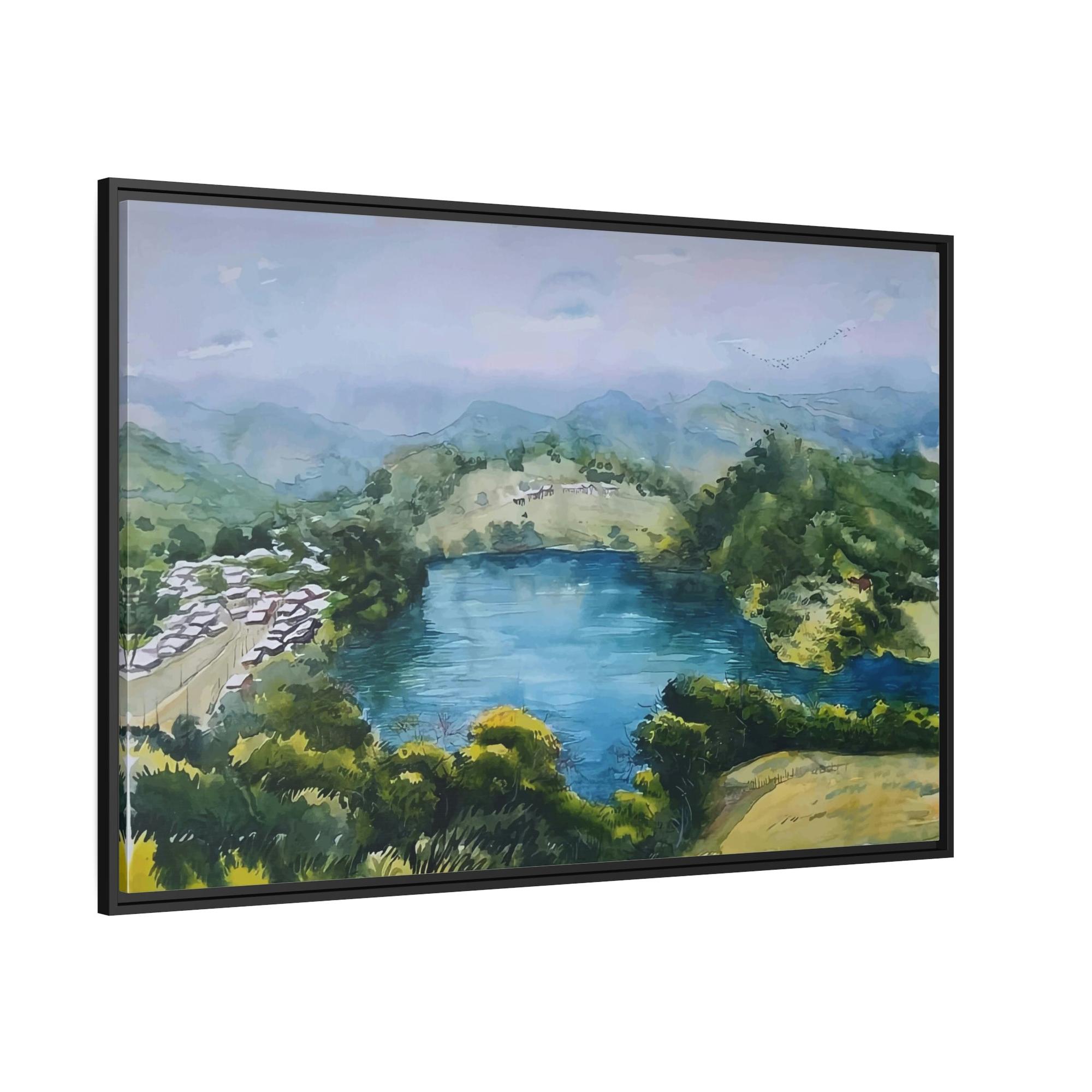 Lakes And Rivers Lakeside Serenity: Natural Canvas Wall Art of a Peaceful Lake View