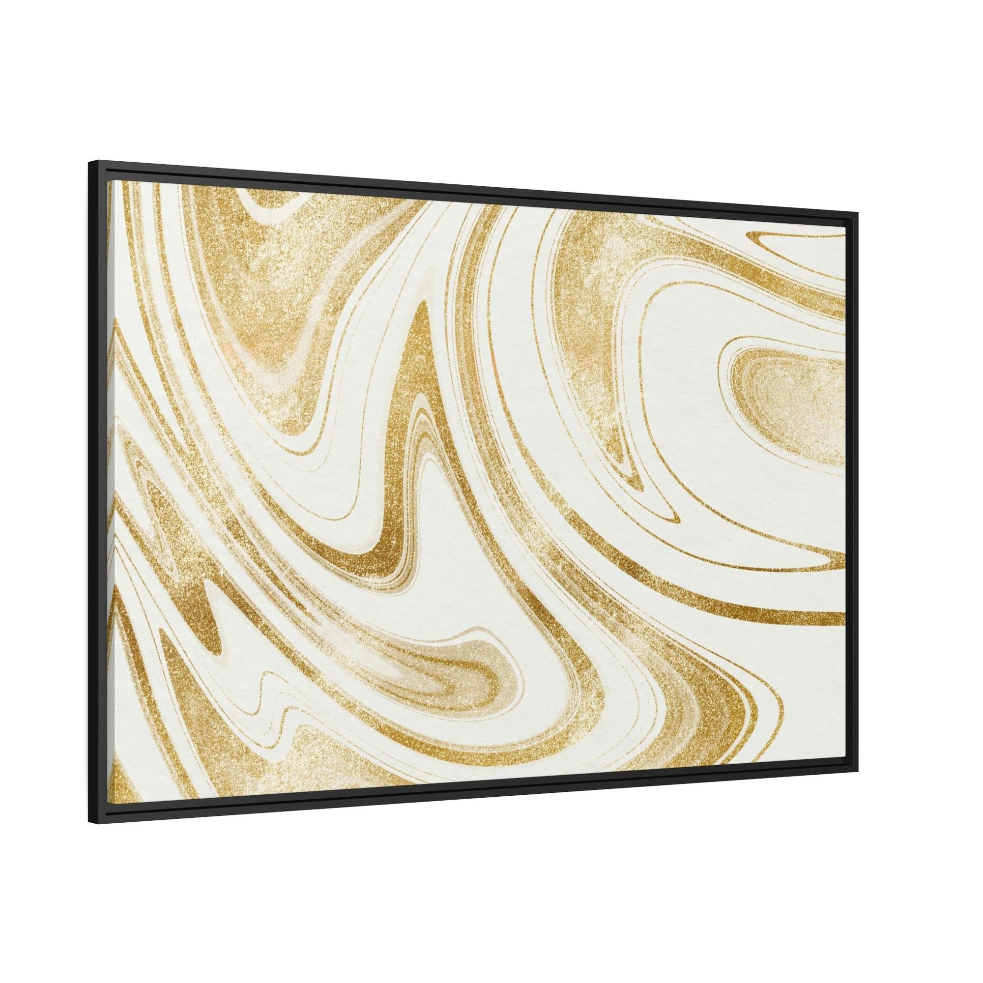 undefined Touch of Opulence: Gold Abstract Wall Art on Framed Poster & Canvas