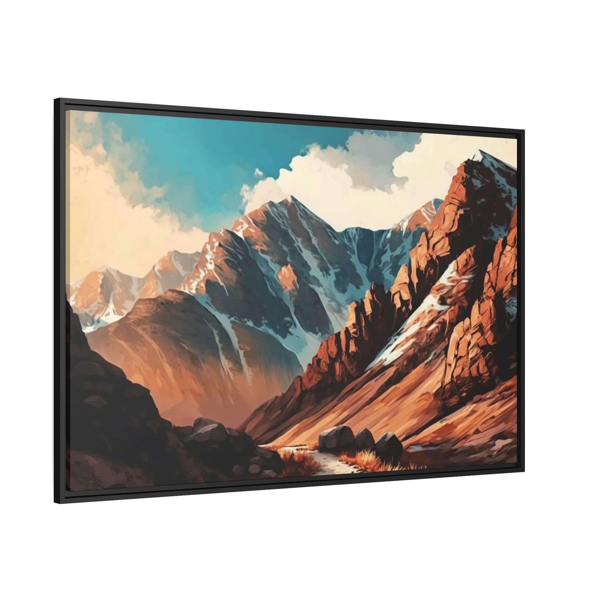 undefined Ascending to New Heights: A Mountainous Landscape on Canvas