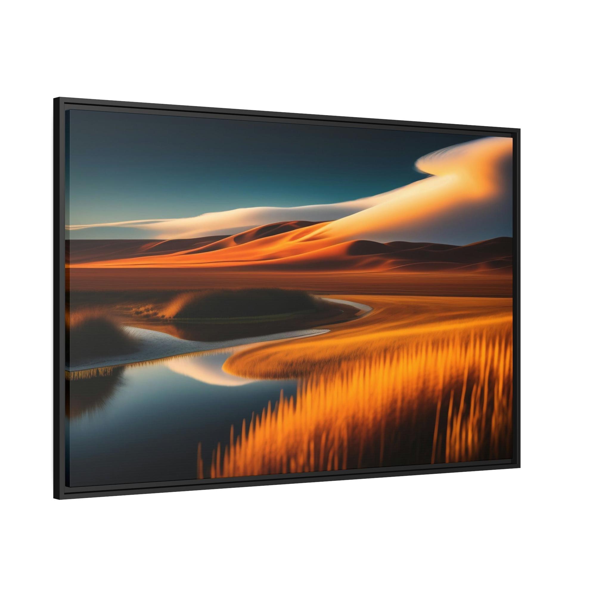 Lakes And Rivers Aquatic Serenity: Lakes and Rivers on Natural Canvas and Framed Poster Art