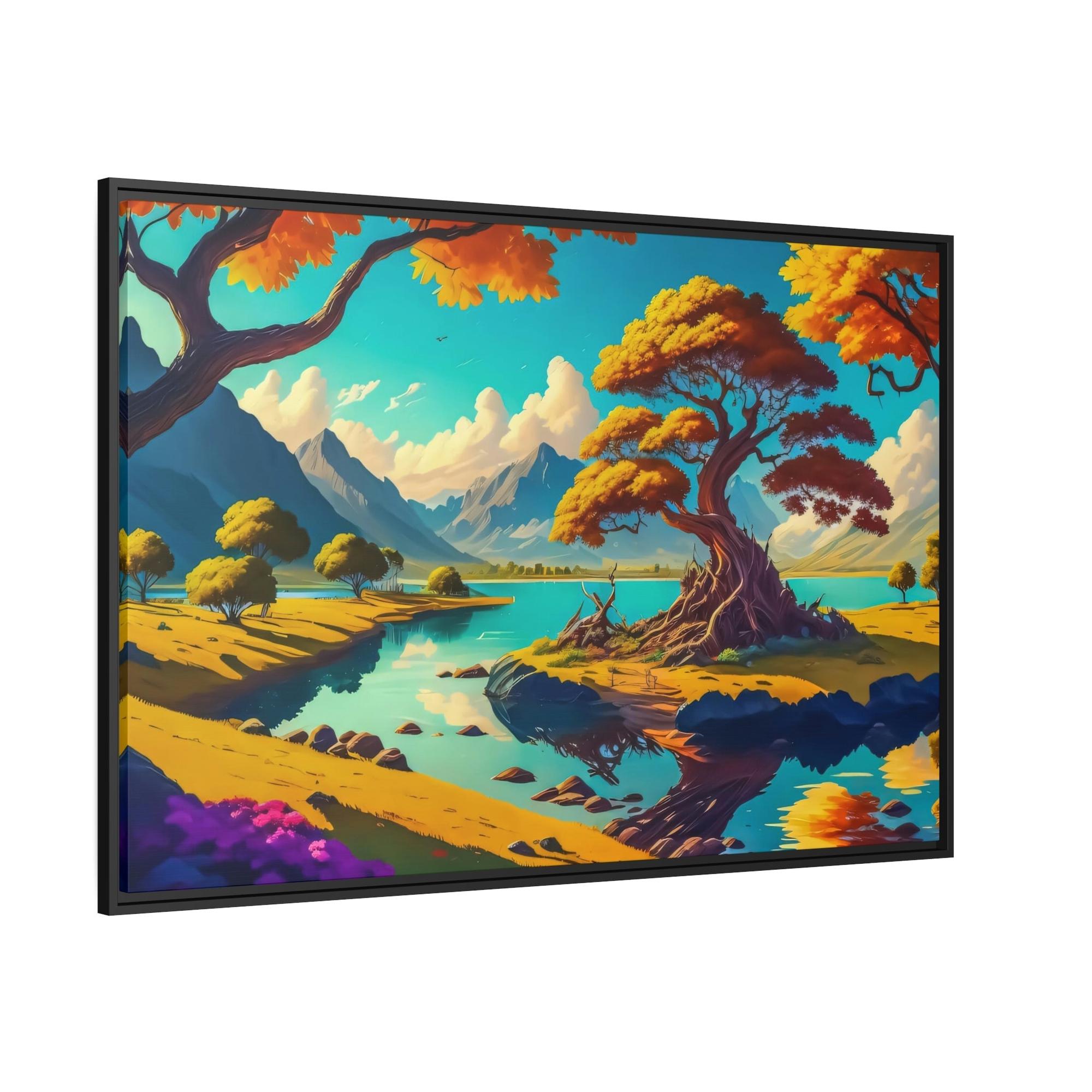 Lakes And Rivers Nature's Aqua Palette: Artful Canvas and Poster Print of Lakes and Rivers