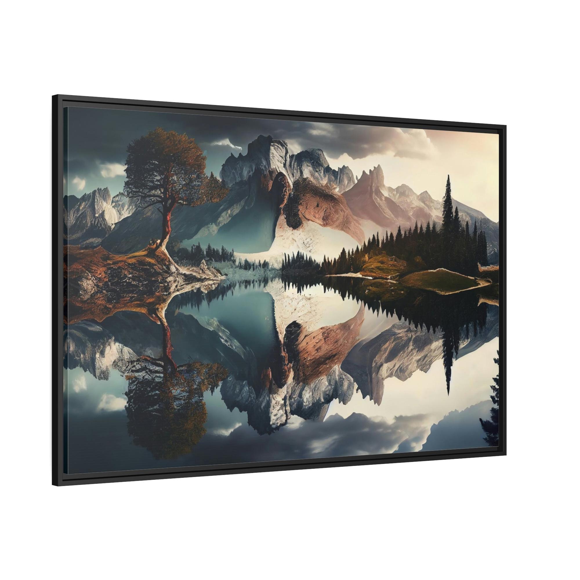 Lakes And Rivers Flowing Serenity: Print on Canvas & Poster of a Gentle River Landscape