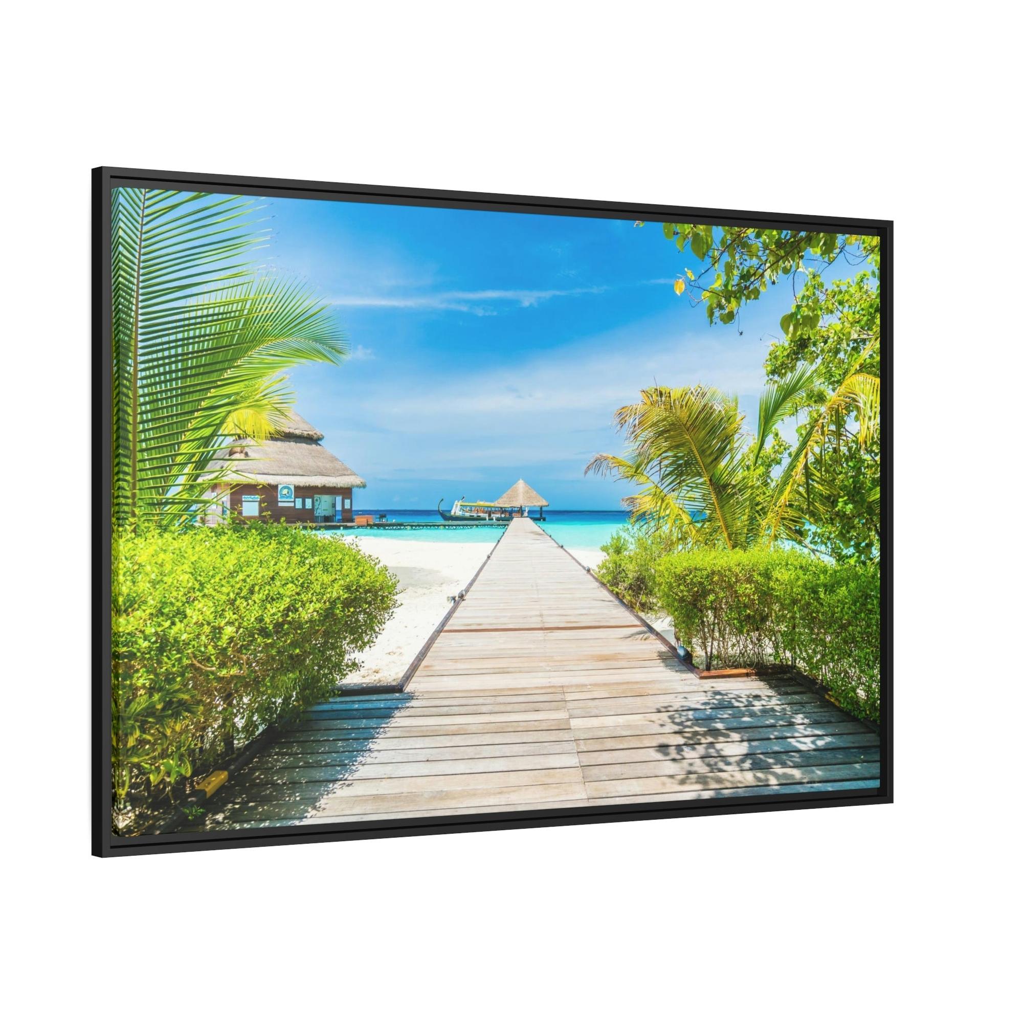 Island Beach Island Hues: Canvas Wall Art of a Colorful Island Beach on a High-Quality Print