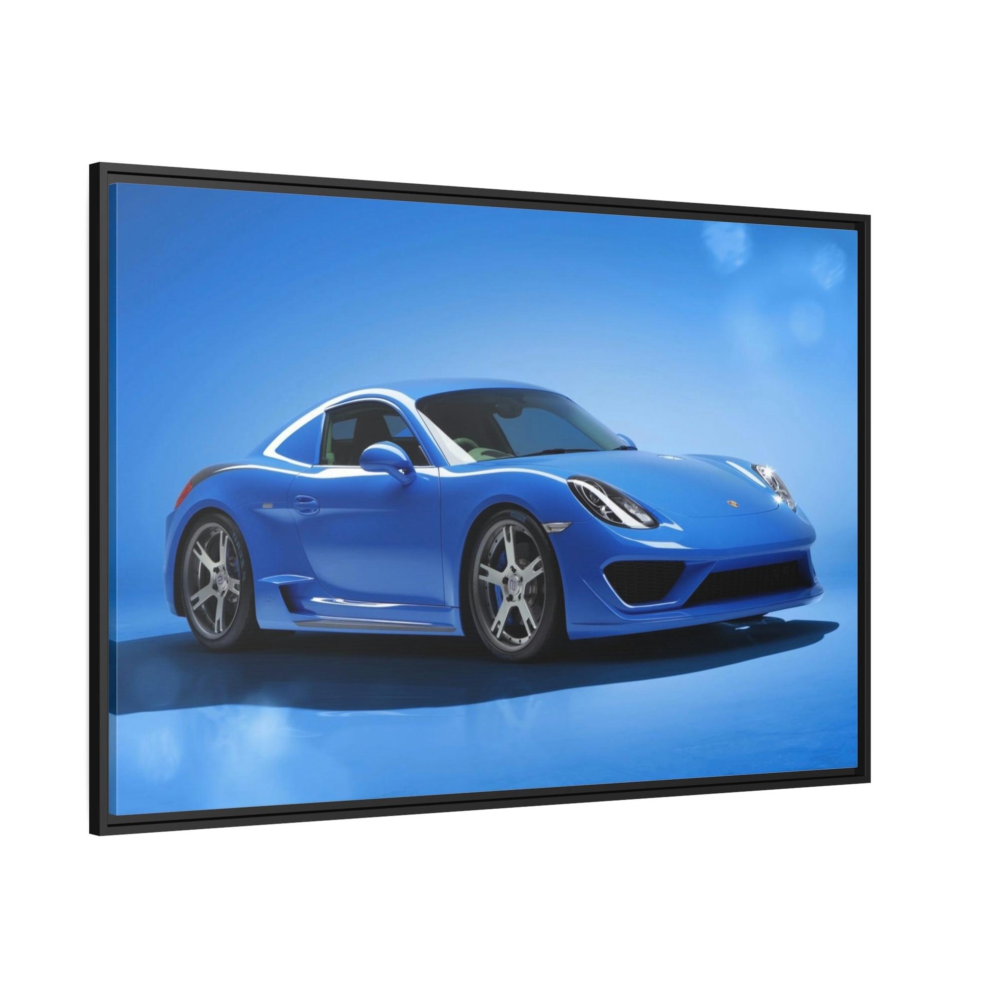 Porsche Blue Porsche Perspectives: Natural Canvas & Poster Print of a Dynamic Car