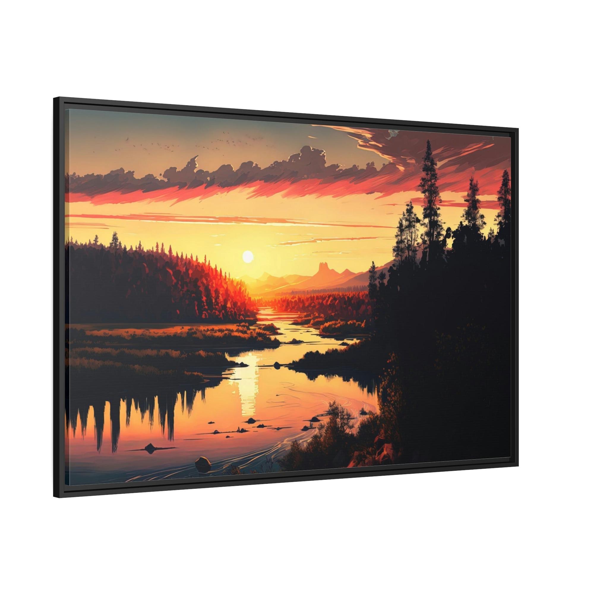 Lakes And Rivers Colors of the River: Natural Canvas Wall Art with Vibrant River Scenery