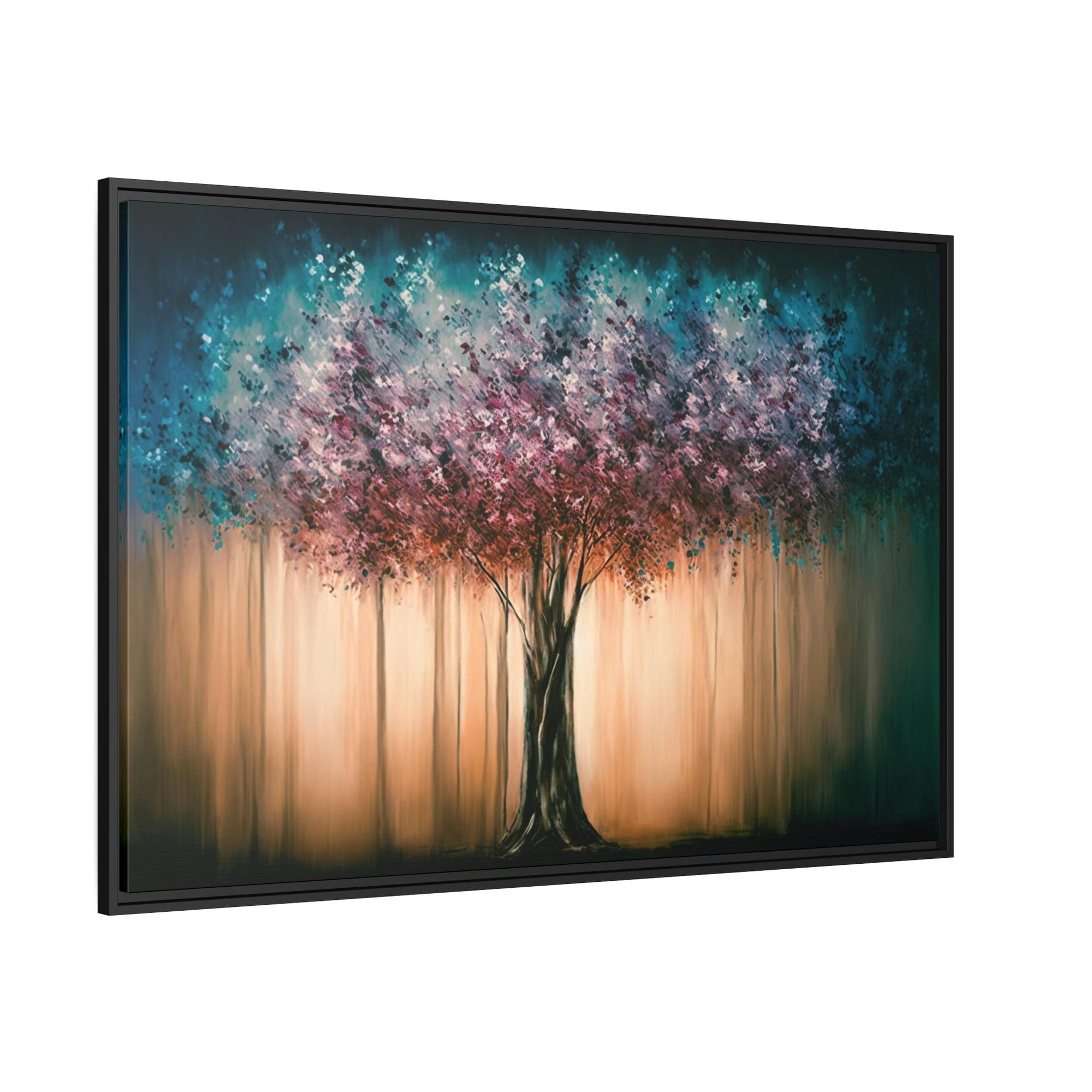 Abstract Landscape Harmonious Oasis: Abstract Landscape Print on Framed Canvas & Poster