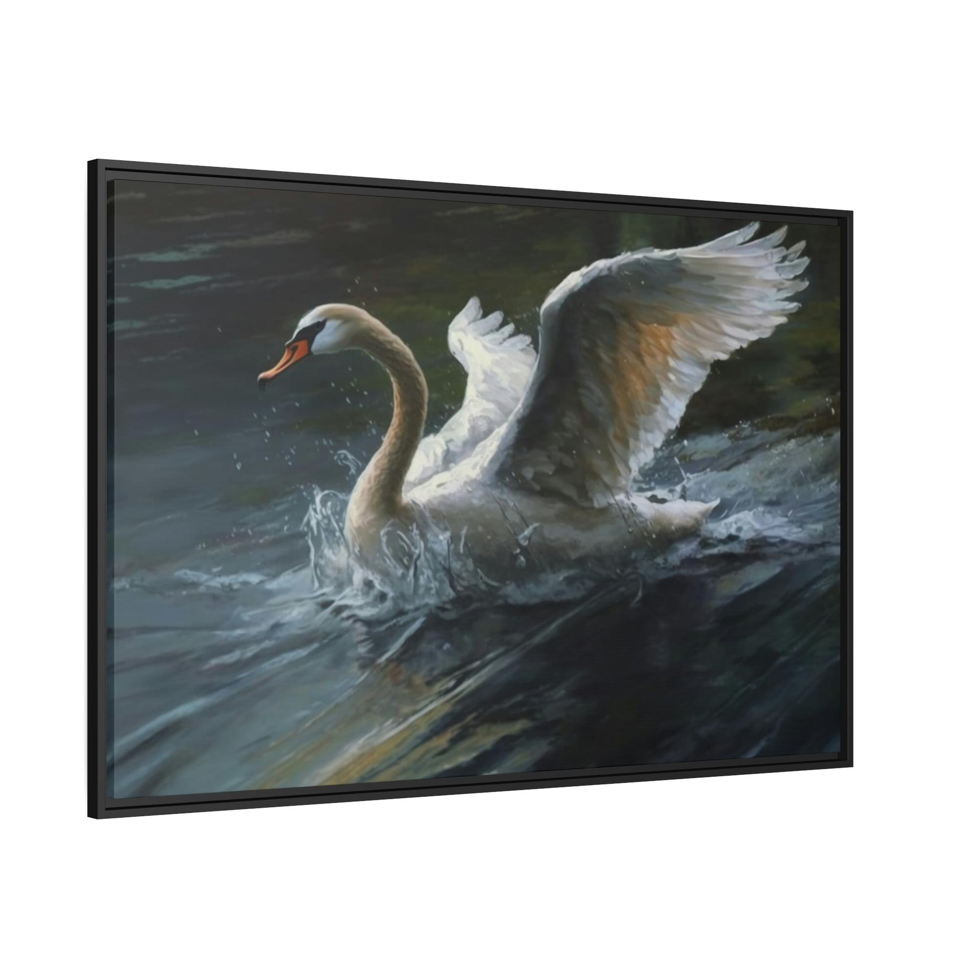Swans The Swan's Realm: A Nature-Inspired Painting on Canvas