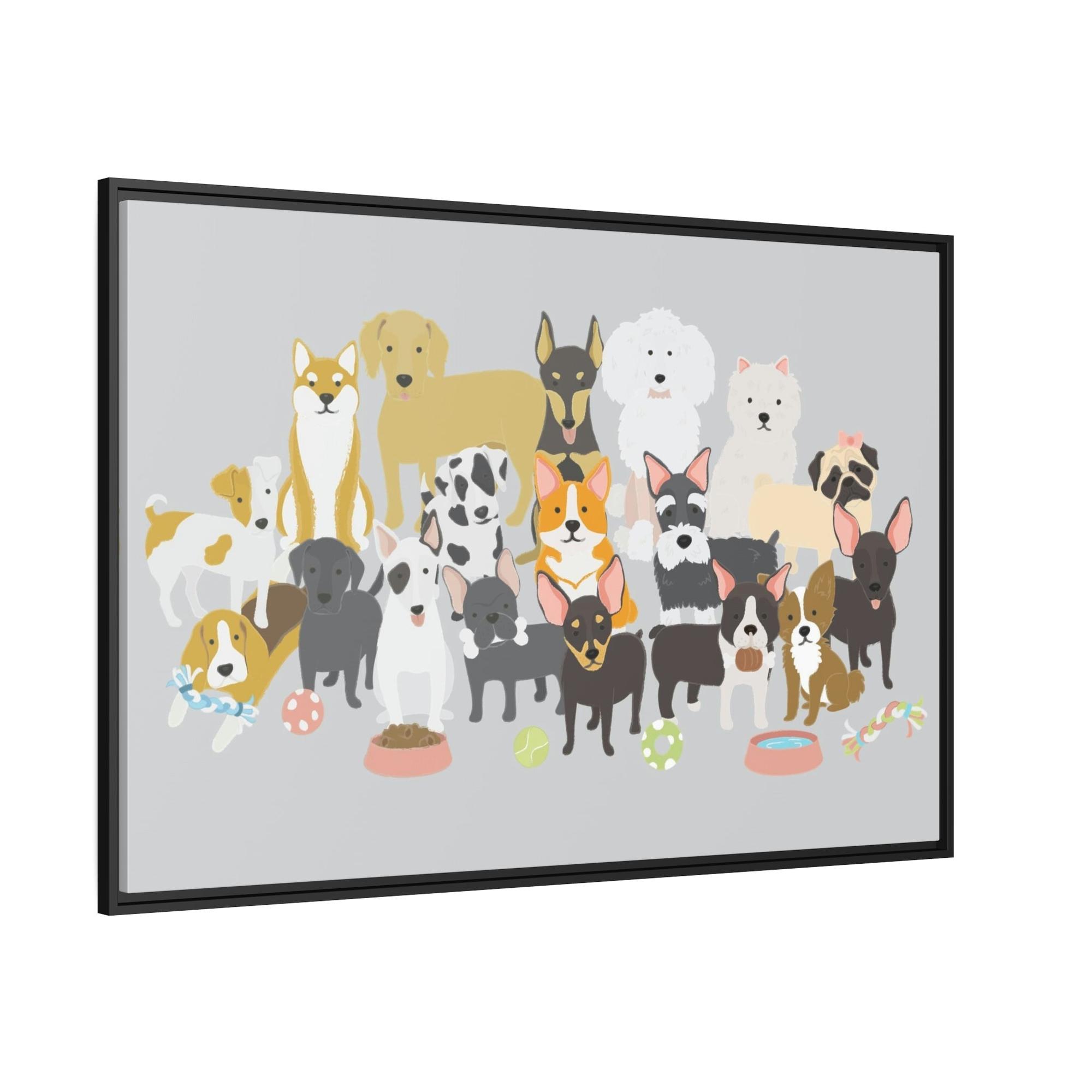 Dogs Canine Comfort: Poster of Dogs Relaxing on a Framed Canvas