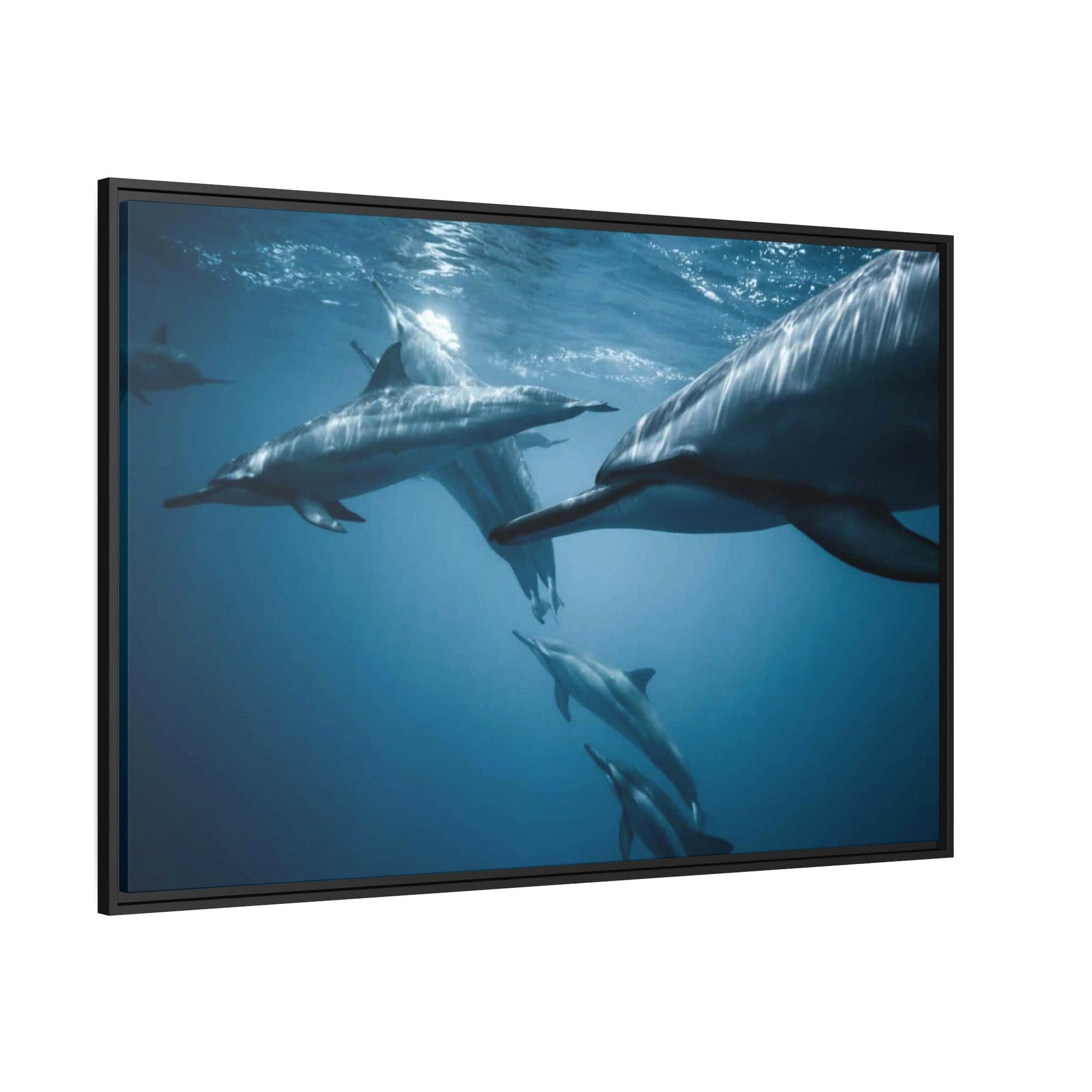 Dolphins Dolphin Delight: Canvas Print and Wall Art of Joyful Dolphins