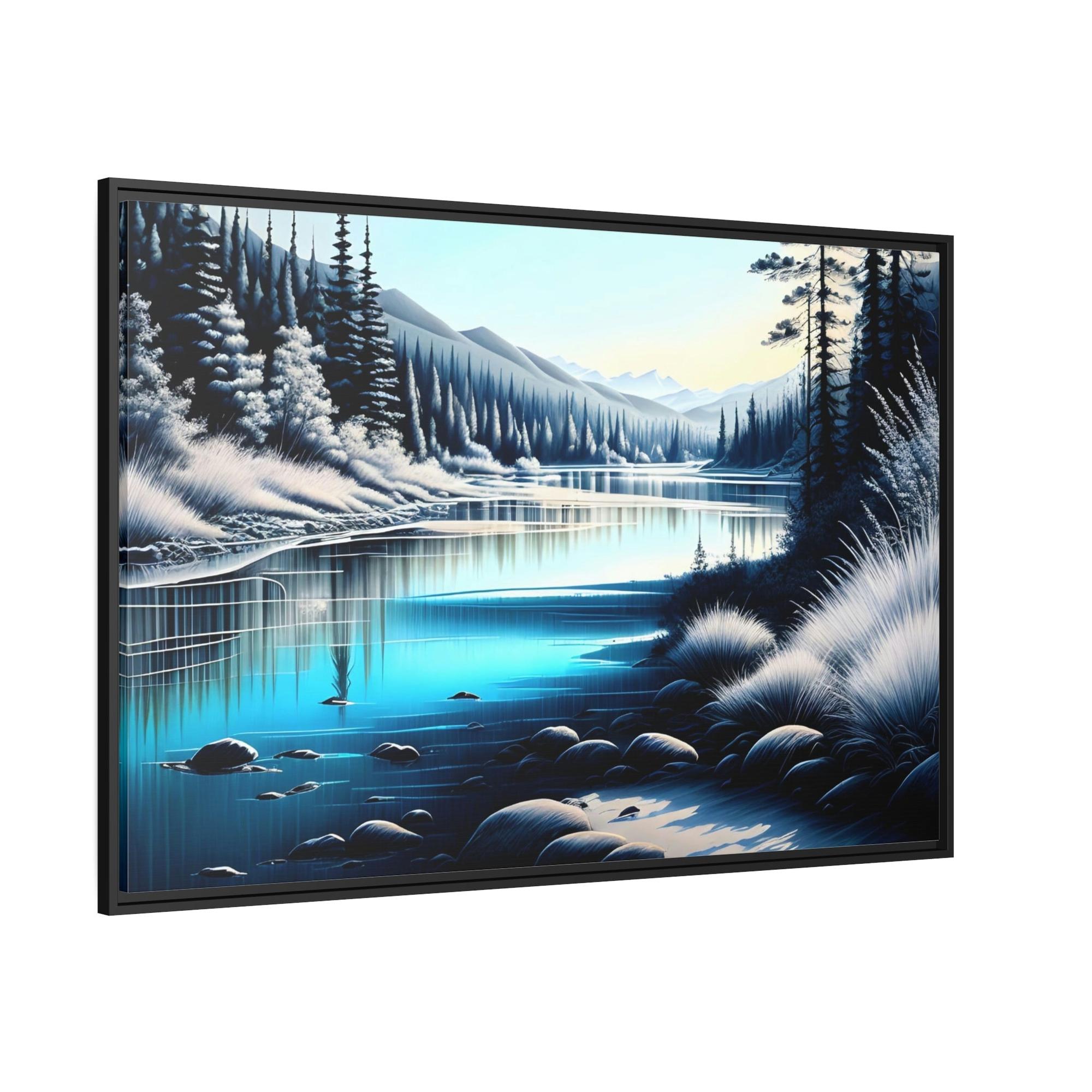 Lakes And Rivers Riverside Beauty: Natural Canvas Wall Art of a Beautiful River Landscape