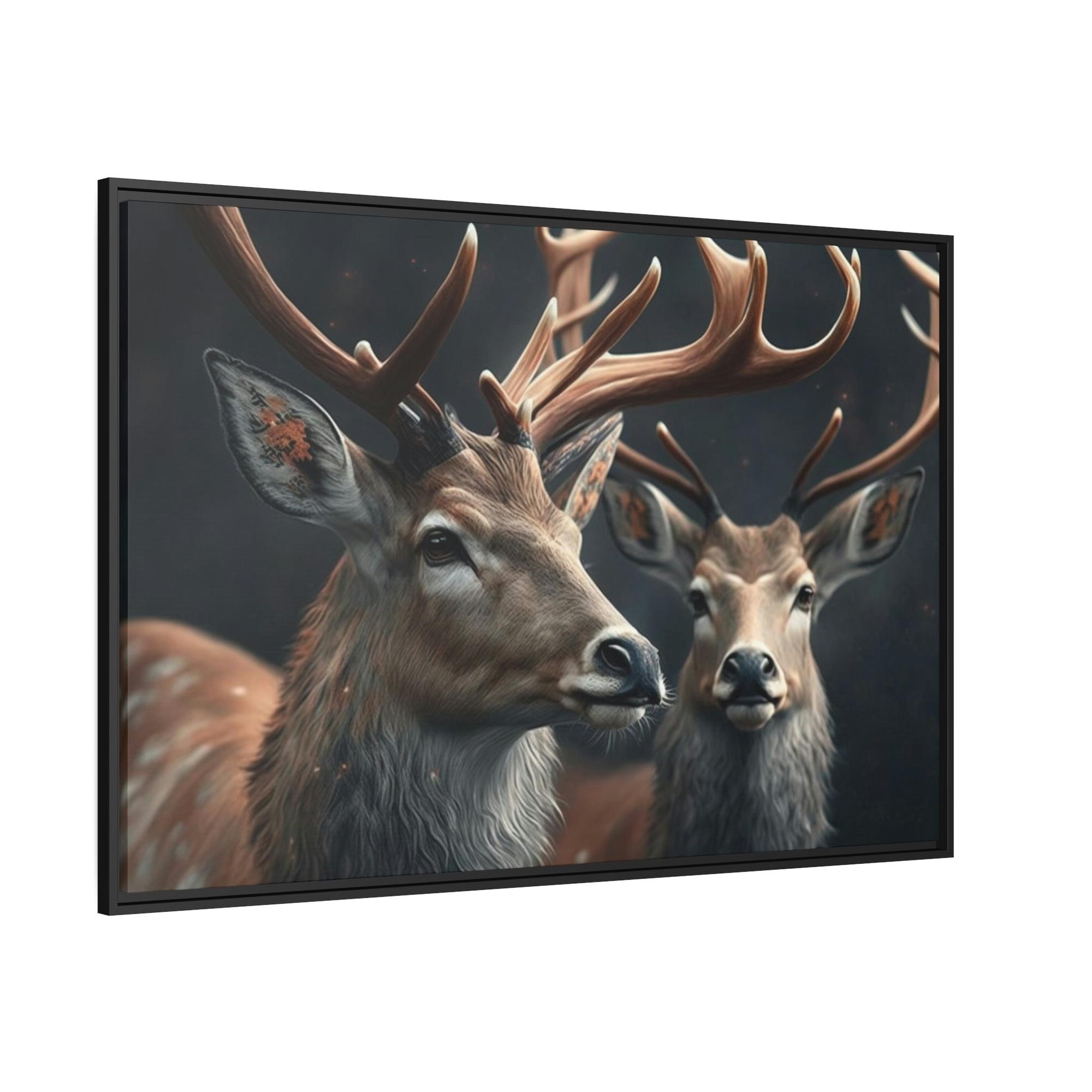 Deers Deer Camaraderie: A Canvas Artistic Wildlife Collection