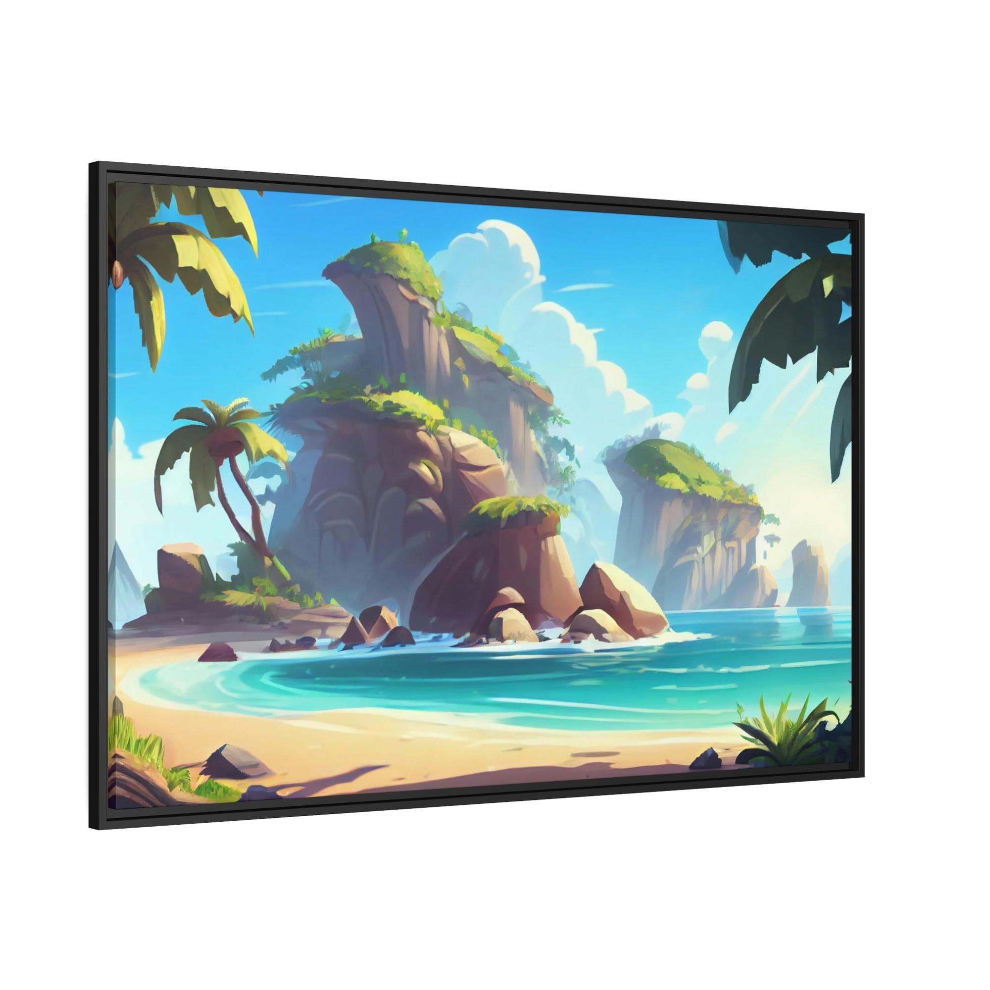 undefined Island Paradise: Natural Canvas & Poster Art of a Blissful Beach Scene