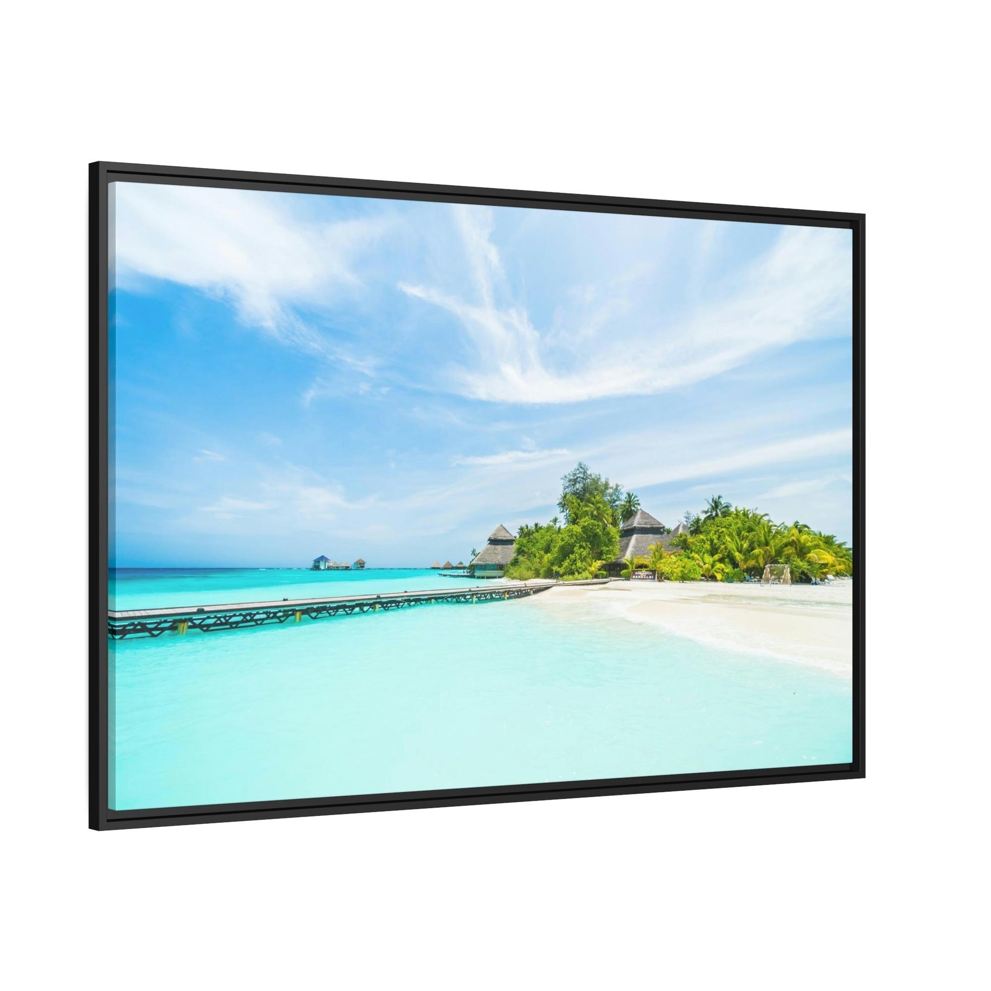 Island Beach Island Reverie: Wall Art of a Serene Beach on a Tropical Island on a Natural Canvas
