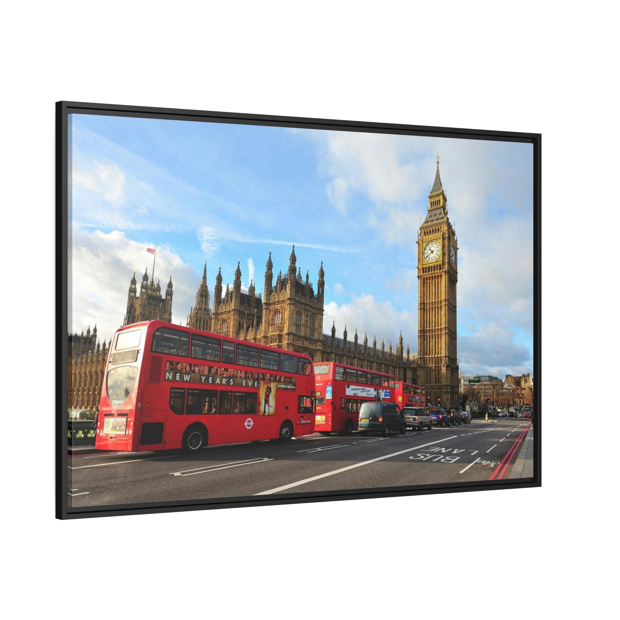 undefined City Rhythm: Vibrant Bus Art on Canvas & Poster