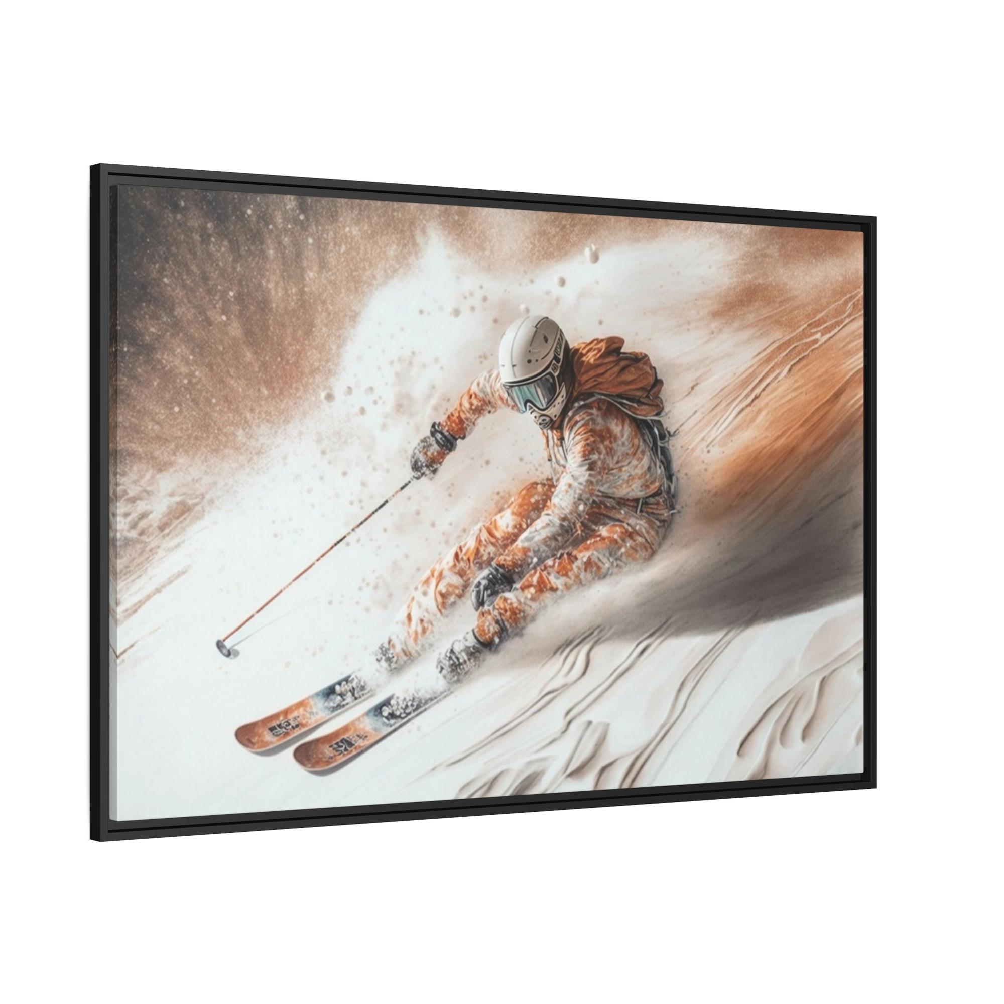 Skiing The Thrill of the Slopes: A Skiing Adventure on Canvas