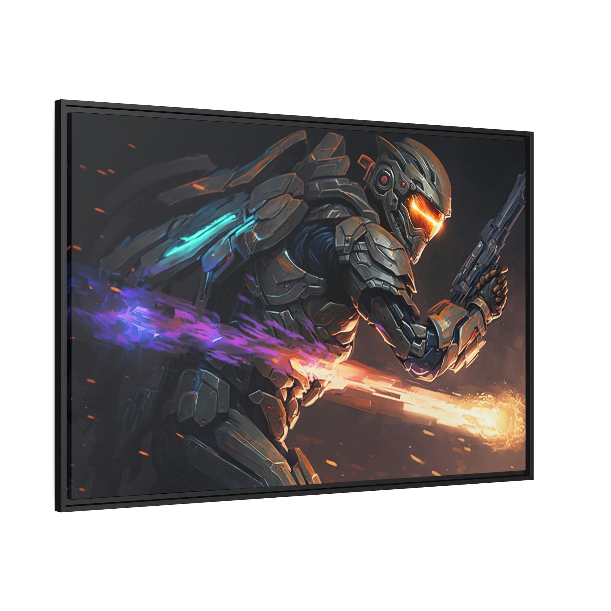 Halo Haloed in Light: A Heavenly Portrait on Canvas