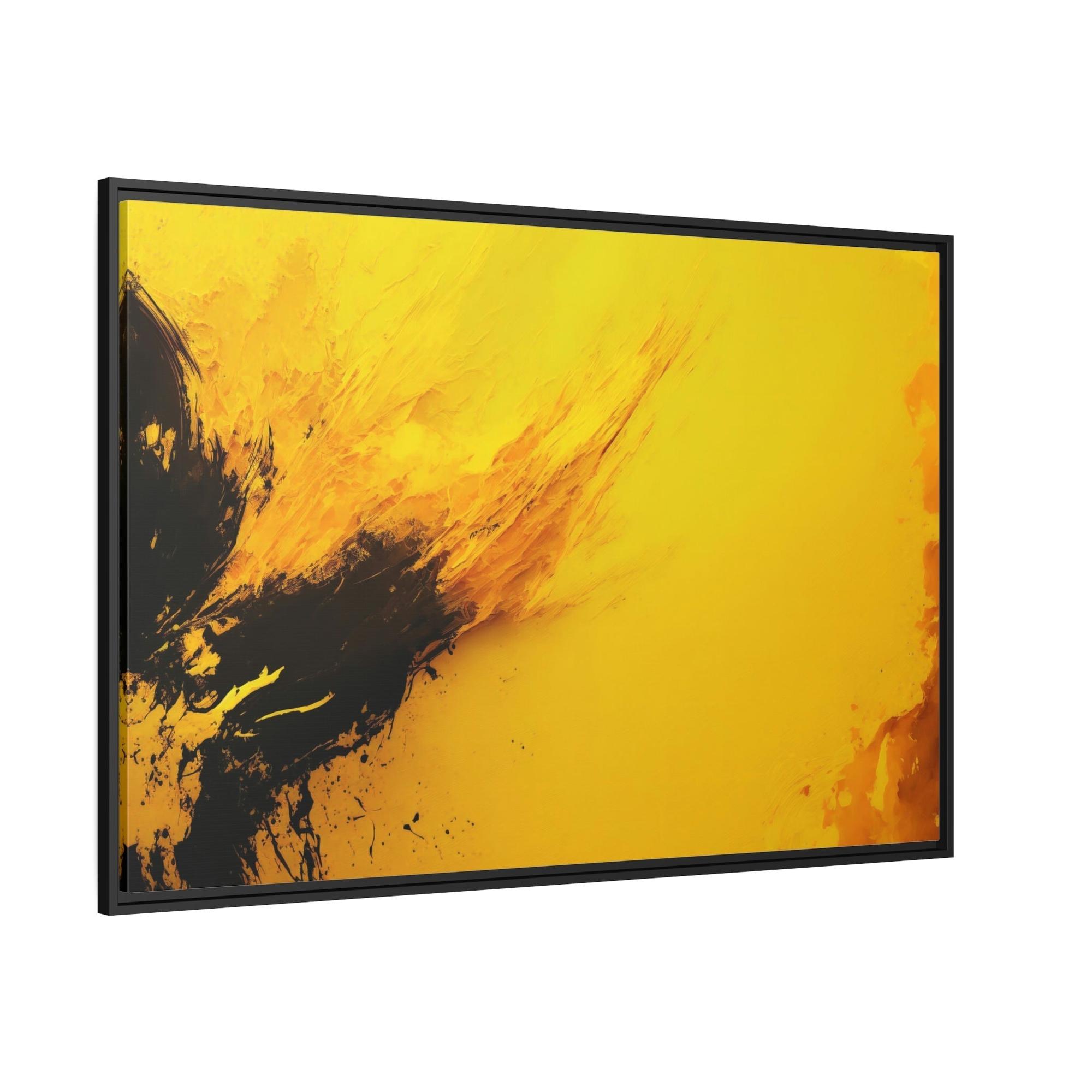 Yellow Sunny Abstraction: Bright and Playful Wall Art Prints Featuring a Yellow Abstract Design on Framed Canvas & Poster