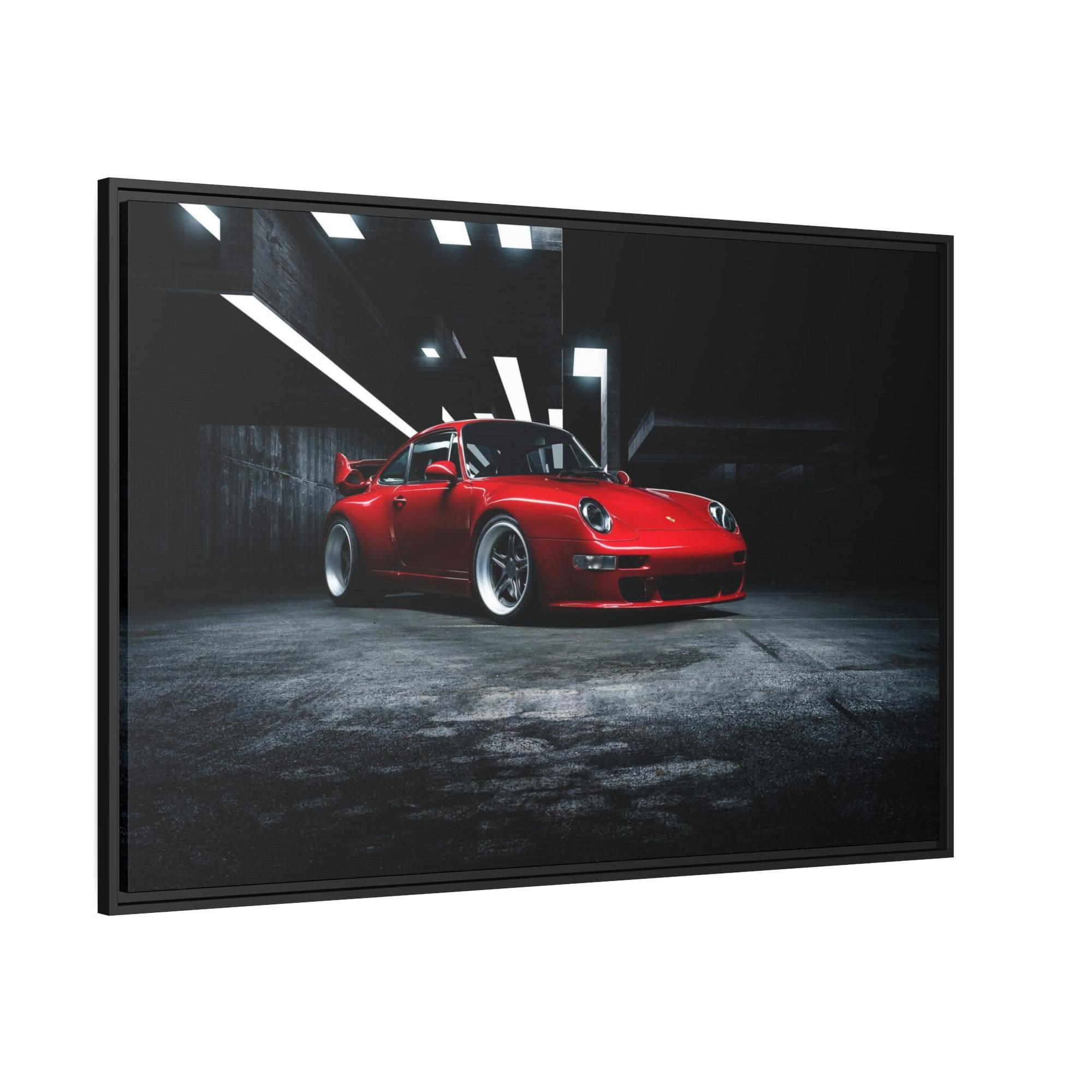 Porsche Passionate Red Porsche: A Vibrant Print on Natural Canvas & Poster