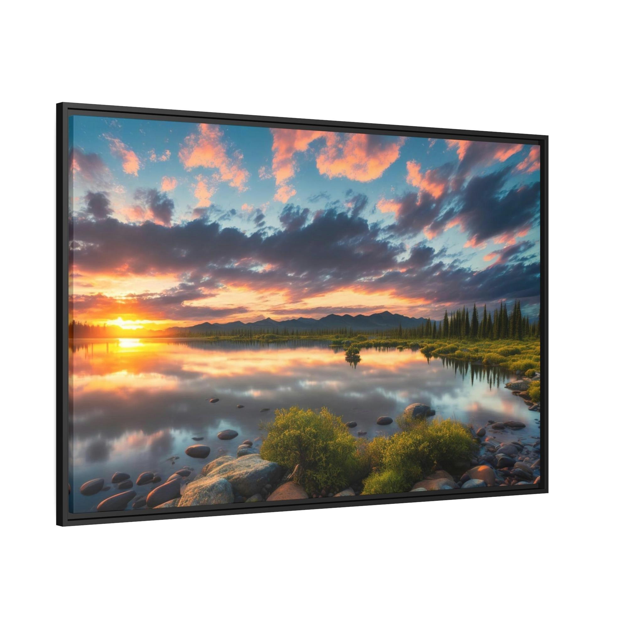 Lakes And Rivers Tranquil Horizons: Lakes and Rivers on Canvas and Framed Poster