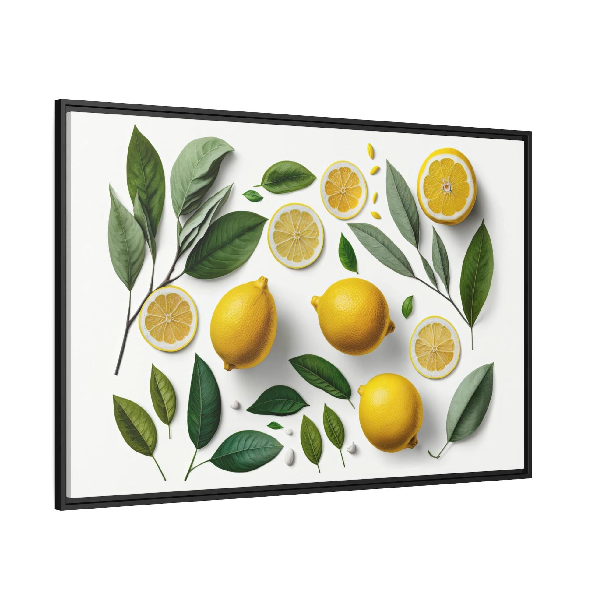 Yellow Refreshing and Invigorating Canvas Art Prints and Framed Posters Featuring Yellow Lemons
