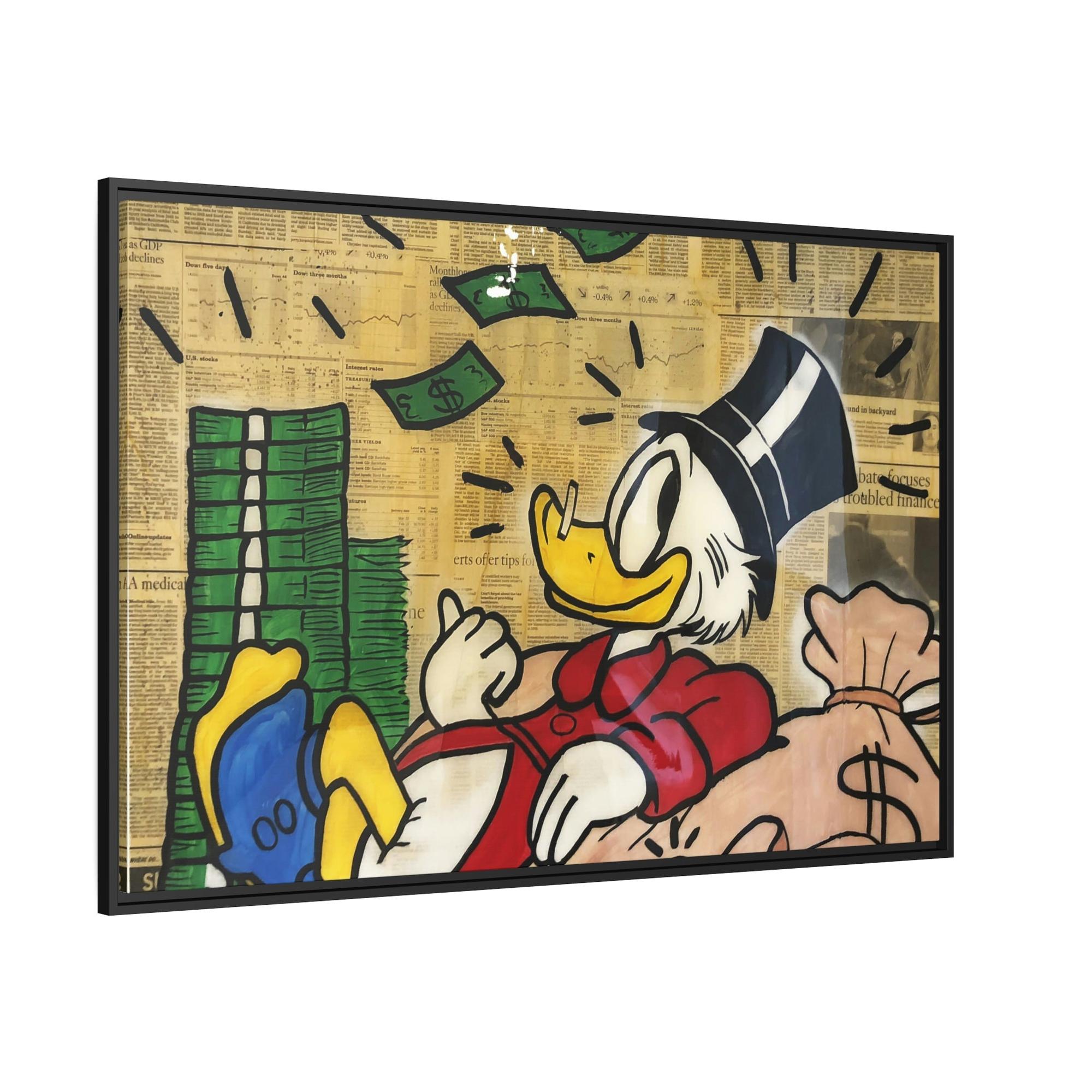 Monopoly & Motivation Alec Monopoly's Duck Tales: Disney's Duck as Street Art on Natural Canvas and Framed Poster