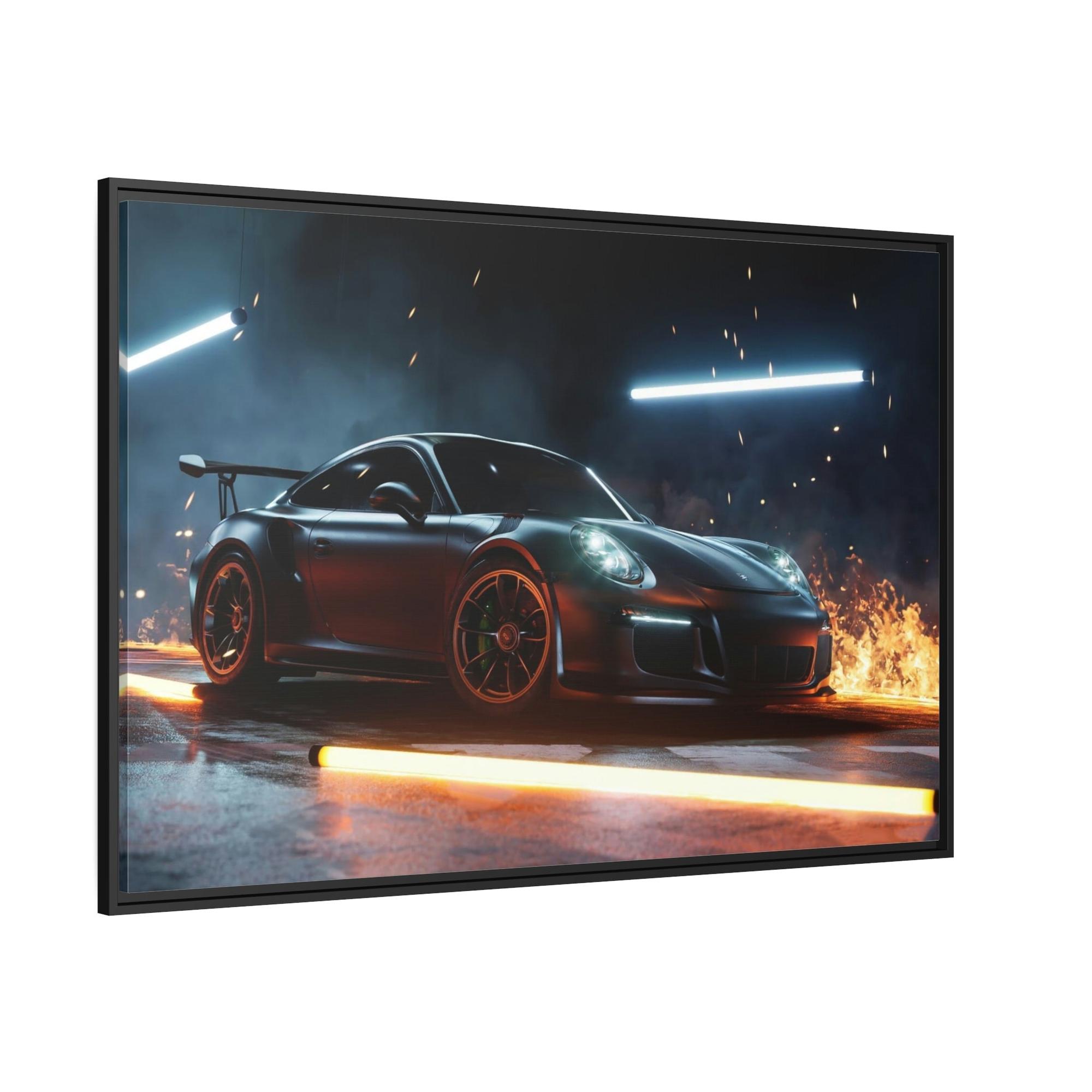 Porsche Beauty in Motion: Natural Canvas & Poster Print of a Porsche in Action