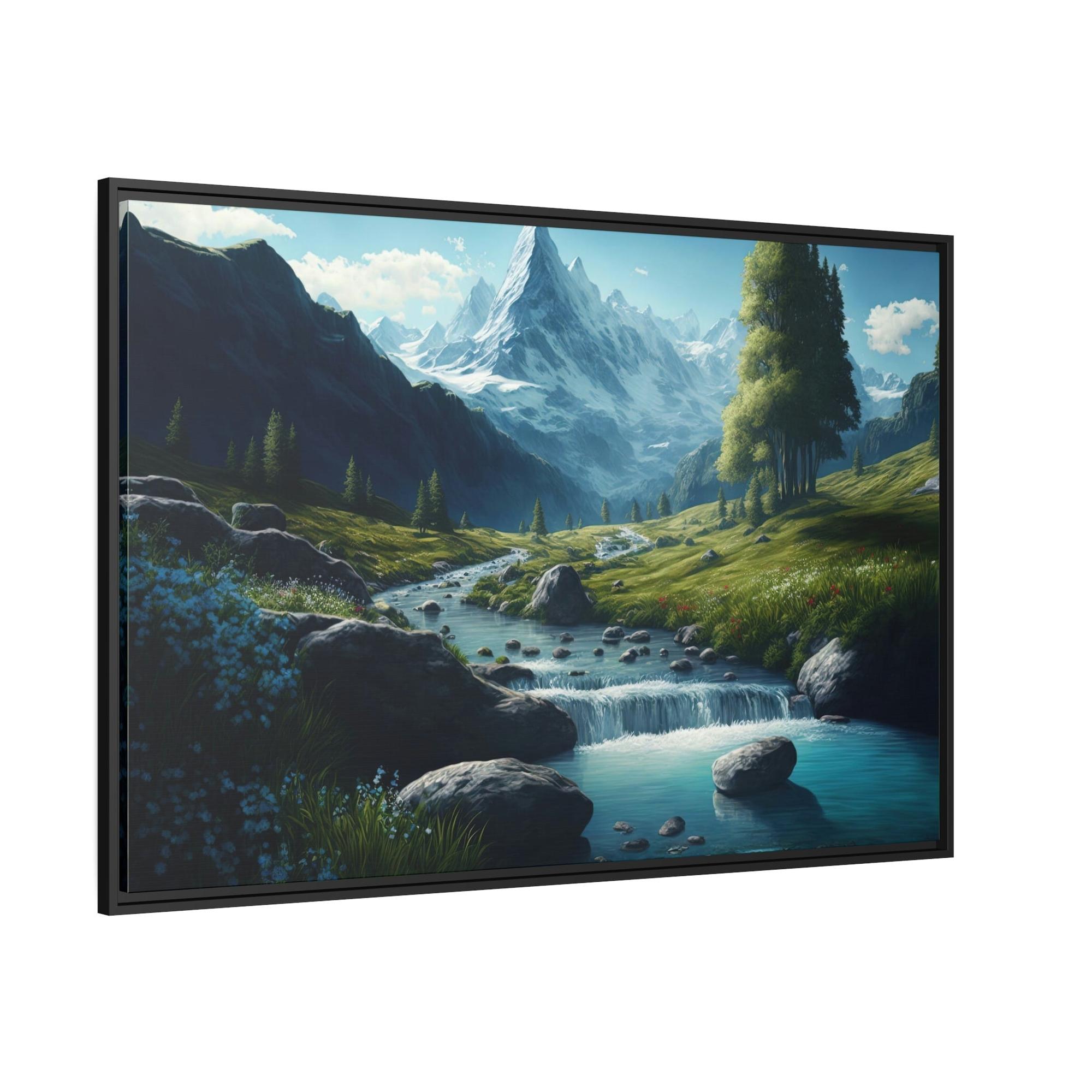 Lakes And Rivers Nature's Watercolor: Framed Canvas and Poster Print of Lakes and Rivers