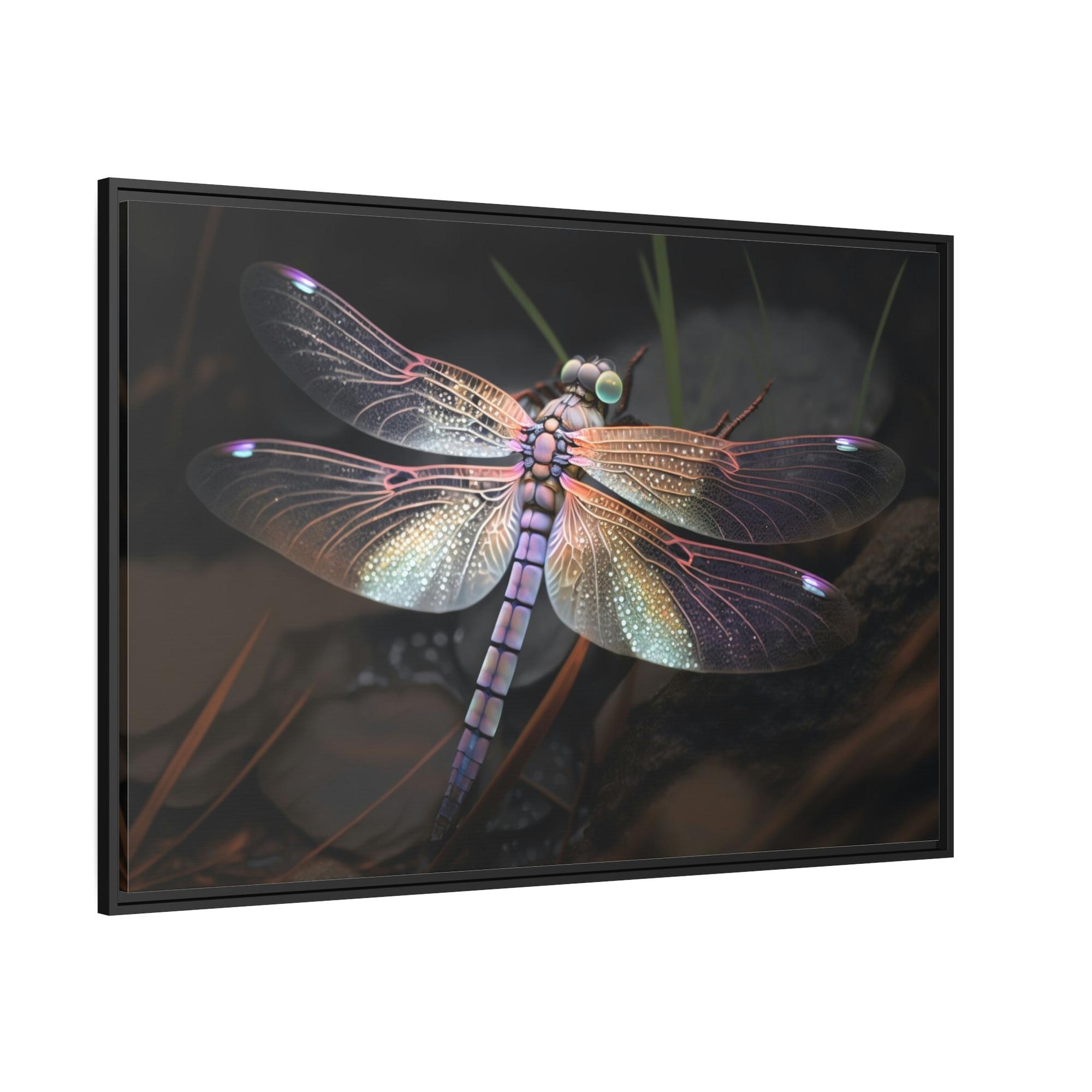 Dragonfly Winged Wonders: A Framed Canvas of Dragonflies in Flight