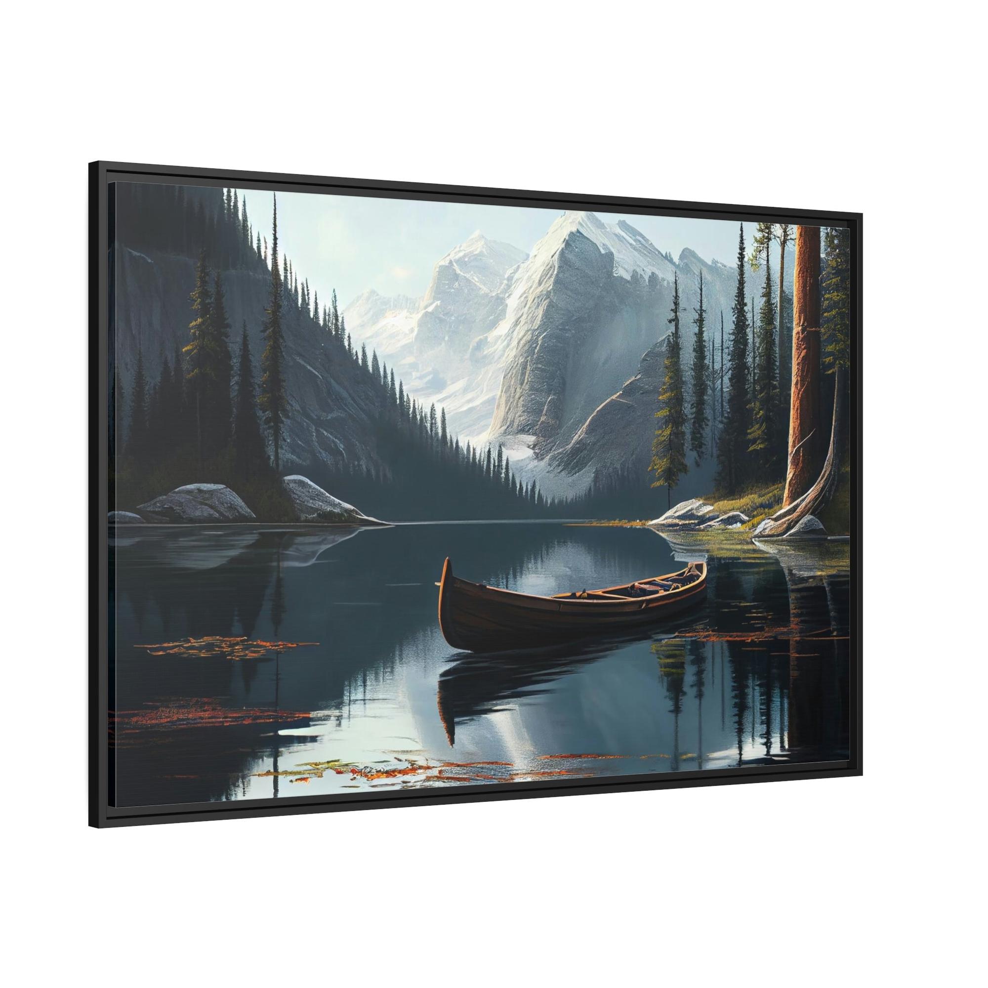 Lakes And Rivers The Beauty of Nature: Wall Art of a Serene Lakeside on Natural Canvas